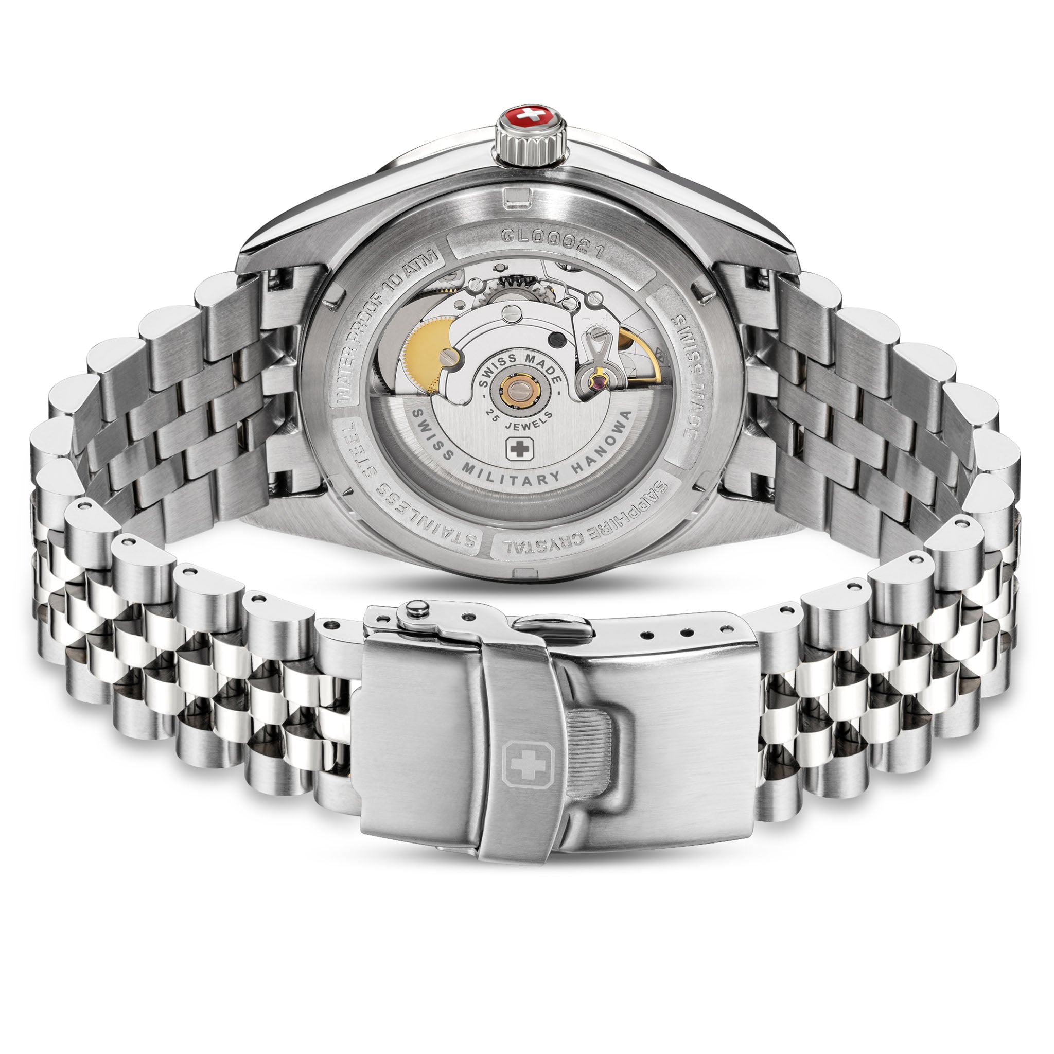 Swiss Military Hanowa Stainless Steel Olive Dial Men's Automatic Swiss Made Watch - SMWGL0002103