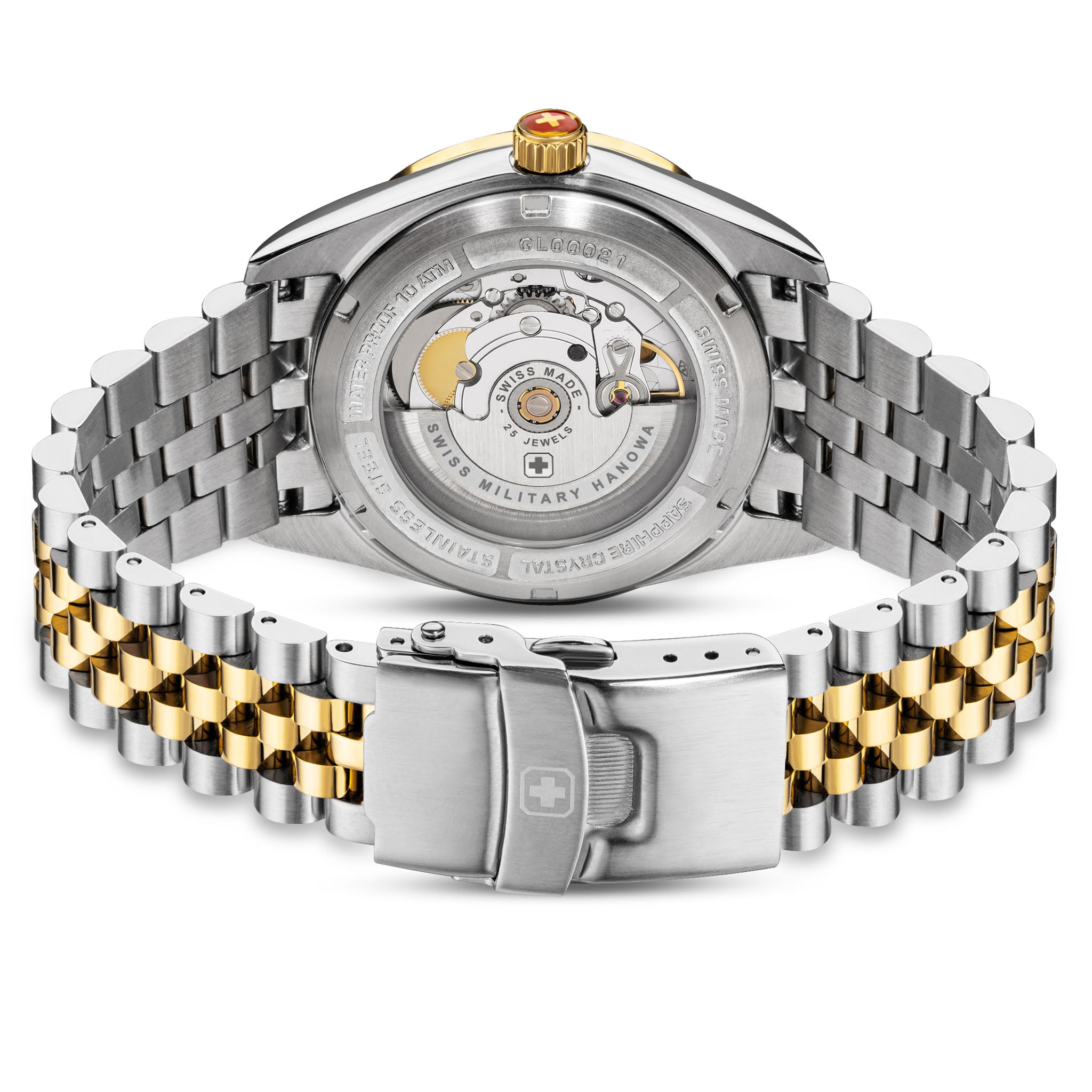 Swiss Military Hanowa Two-Tone Steel Warm Grey Dial Men's Automatic Swiss Made Watch - SMWGL0002160