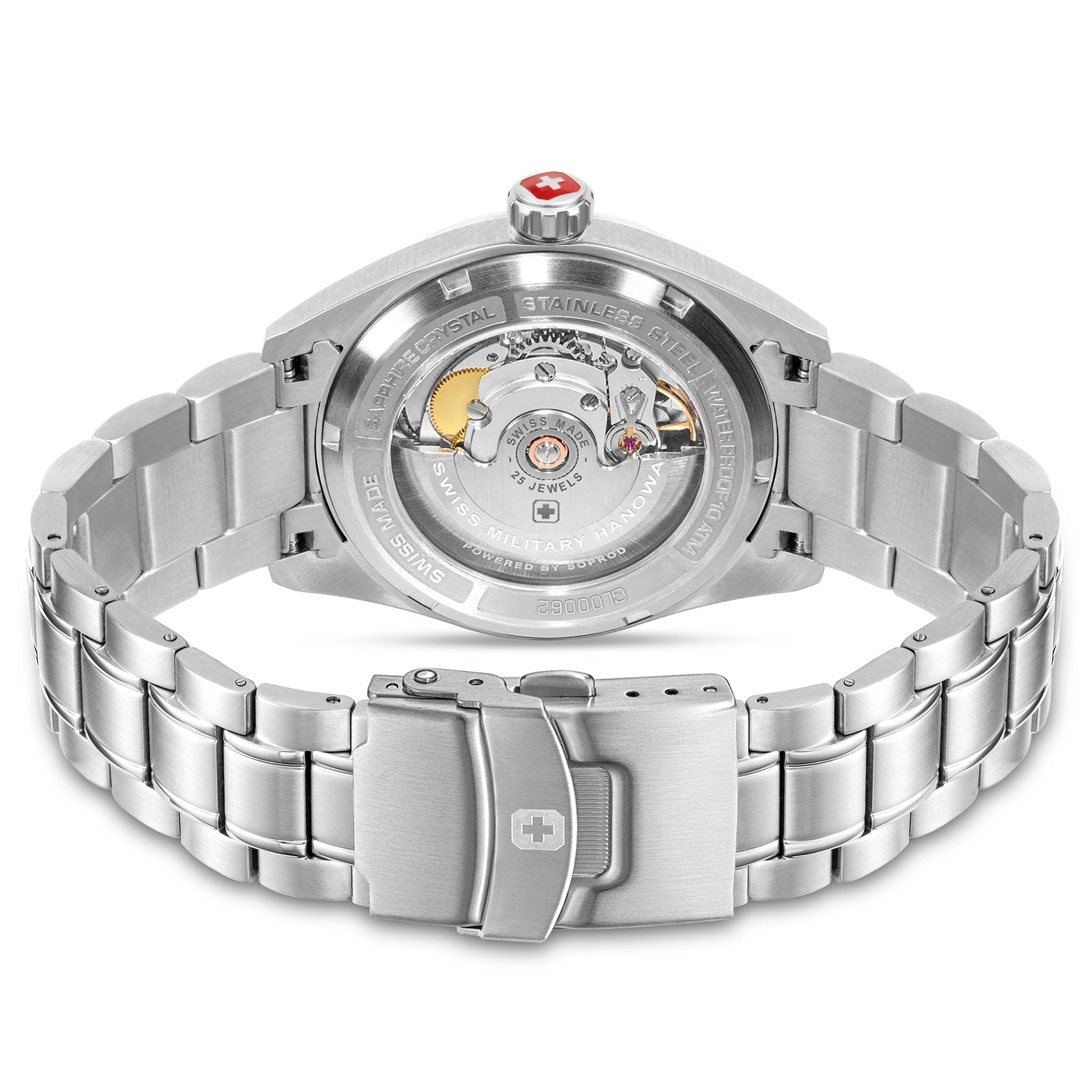 Swiss Military Hanowa Stainless Steel Blue Dial Men's Automatic Swiss Made Watch - SMWGL0006202