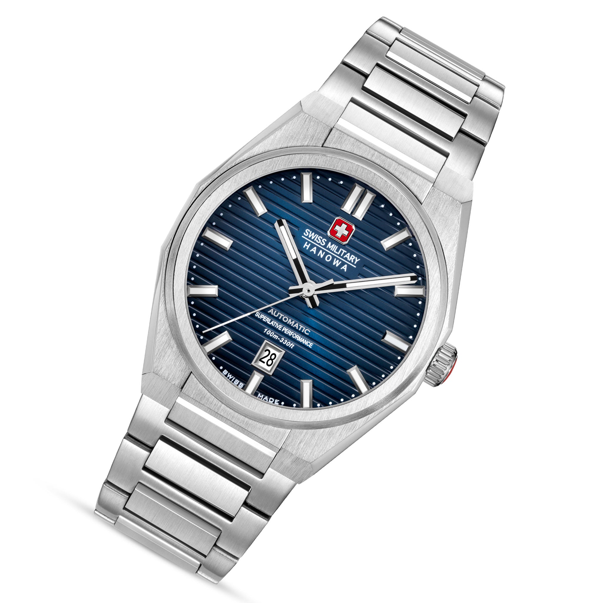 Swiss Military Hanowa Stainless Steel Blue Dial Men's Automatic Swiss Made Watch - SMWGL0006901
