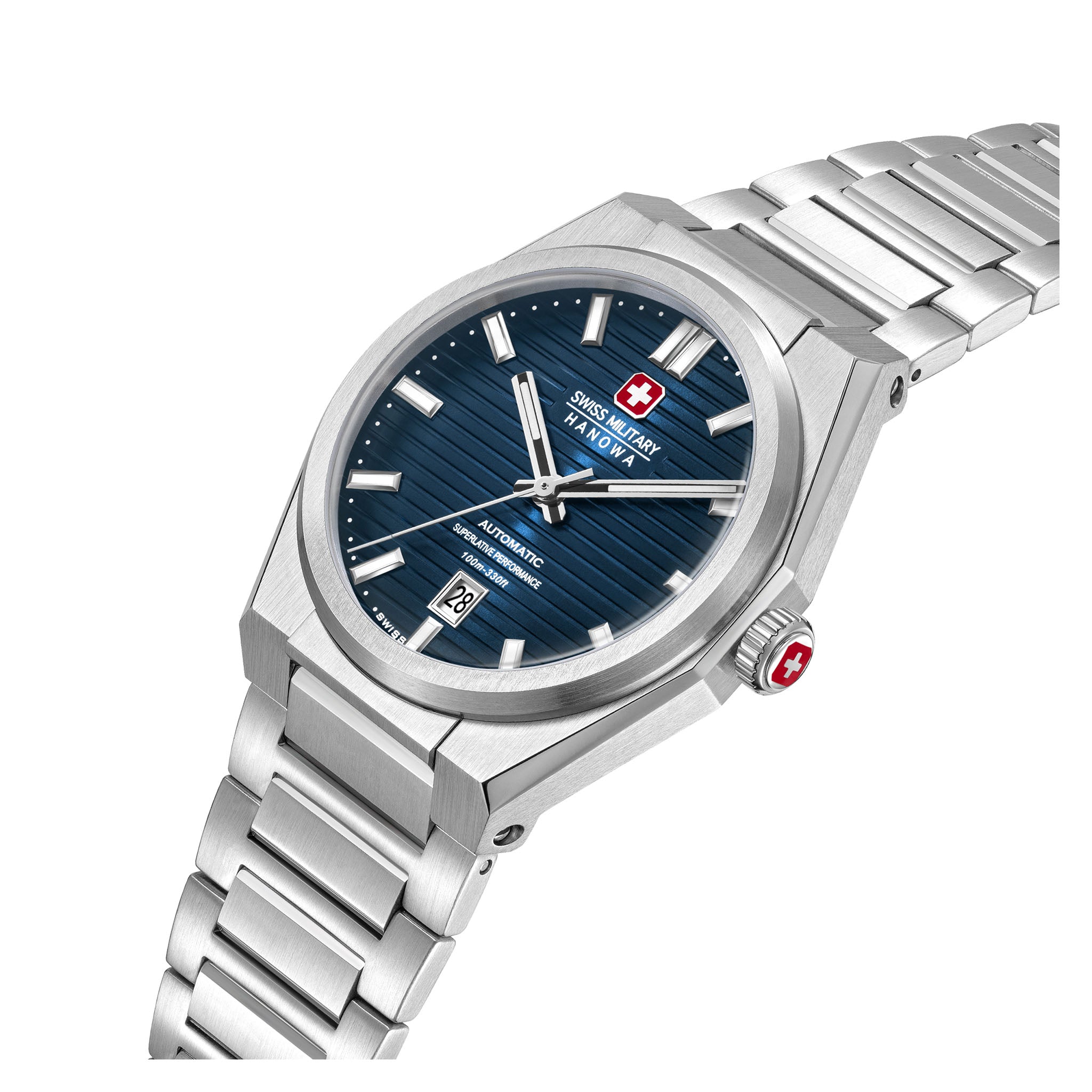 Swiss Military Hanowa Stainless Steel Blue Dial Men's Automatic Swiss Made Watch - SMWGL0006901