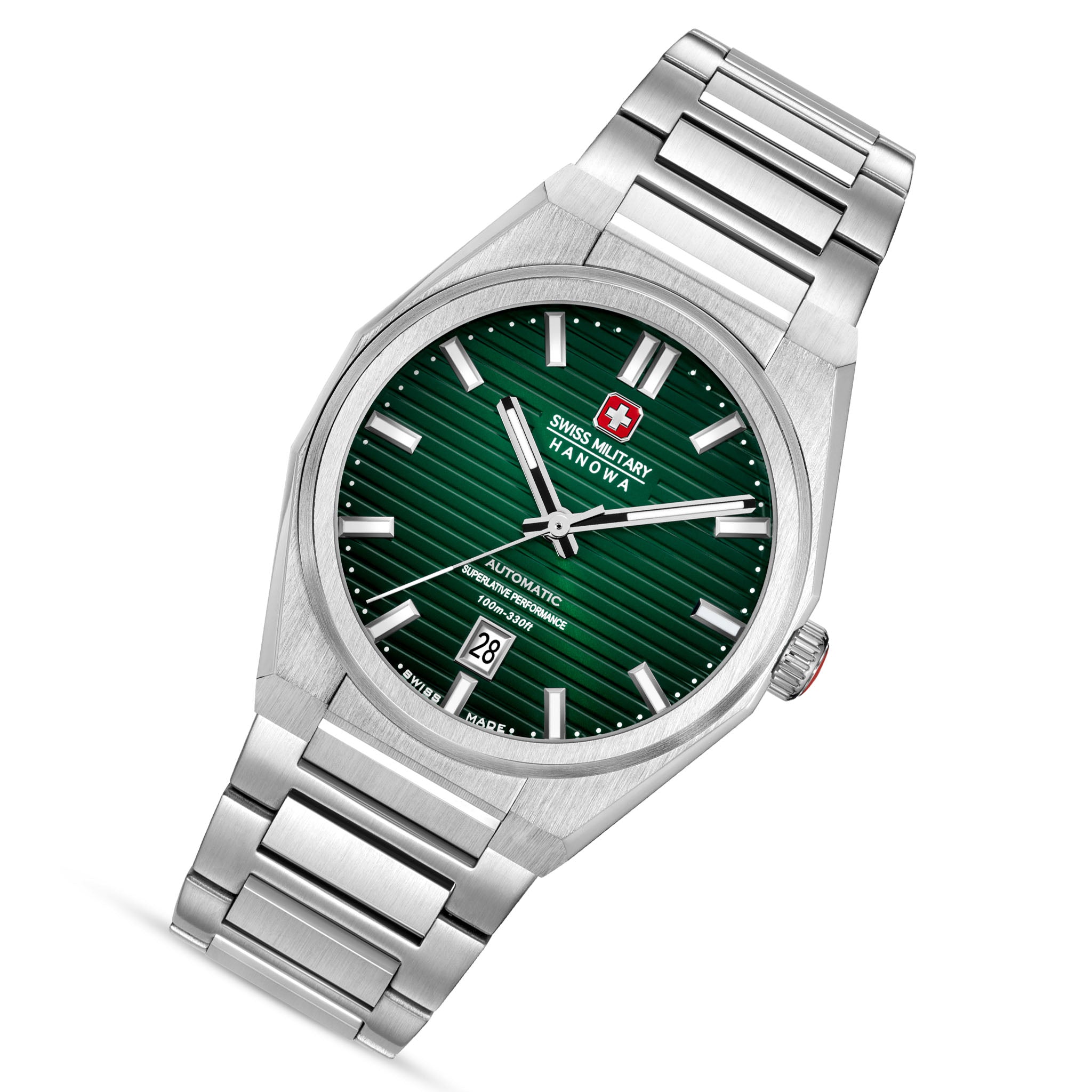 Swiss Military Hanowa Stainless Steel Green Dial Men's Automatic Swiss Made Watch - SMWGL0006902