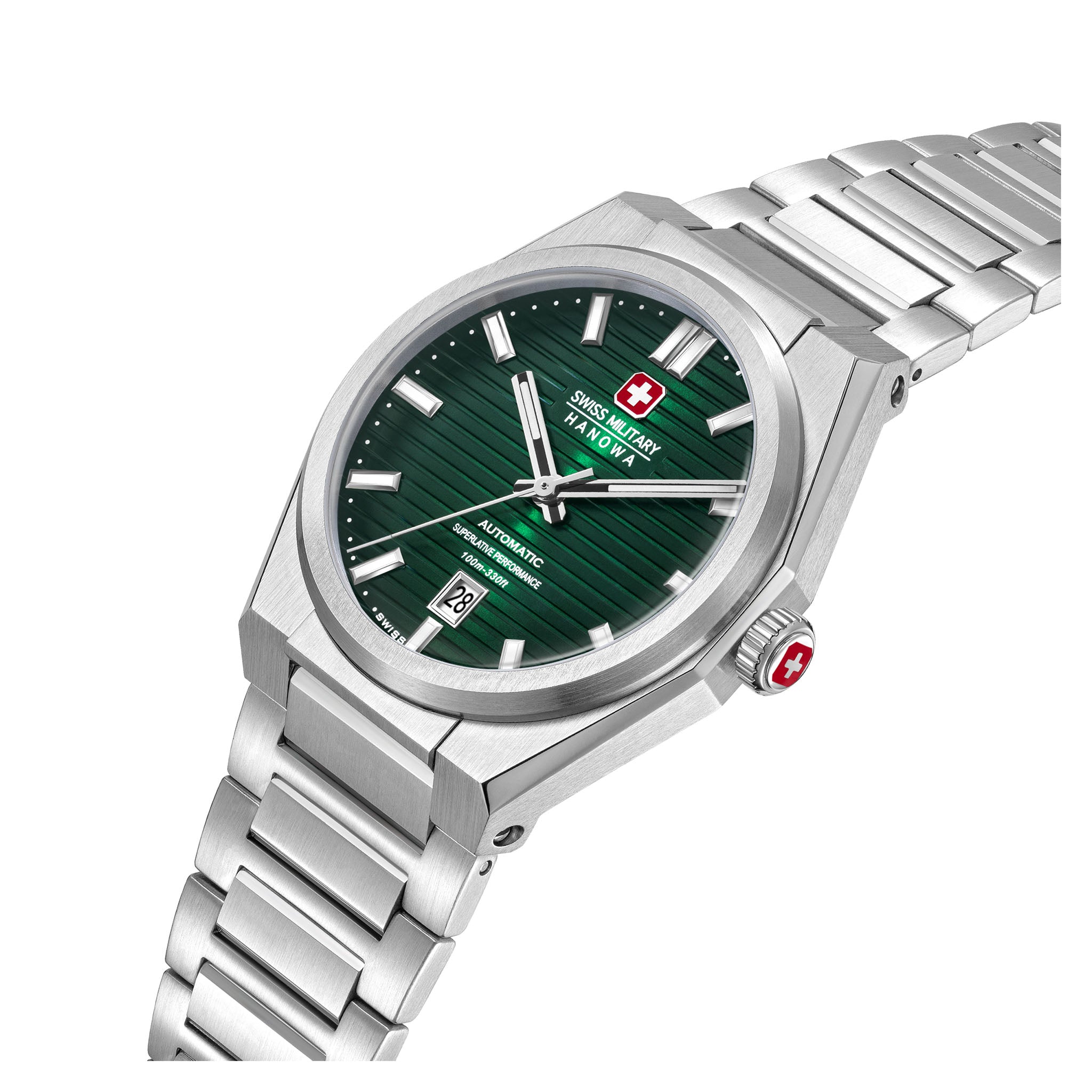 Swiss Military Hanowa Stainless Steel Green Dial Men's Automatic Swiss Made Watch - SMWGL0006902