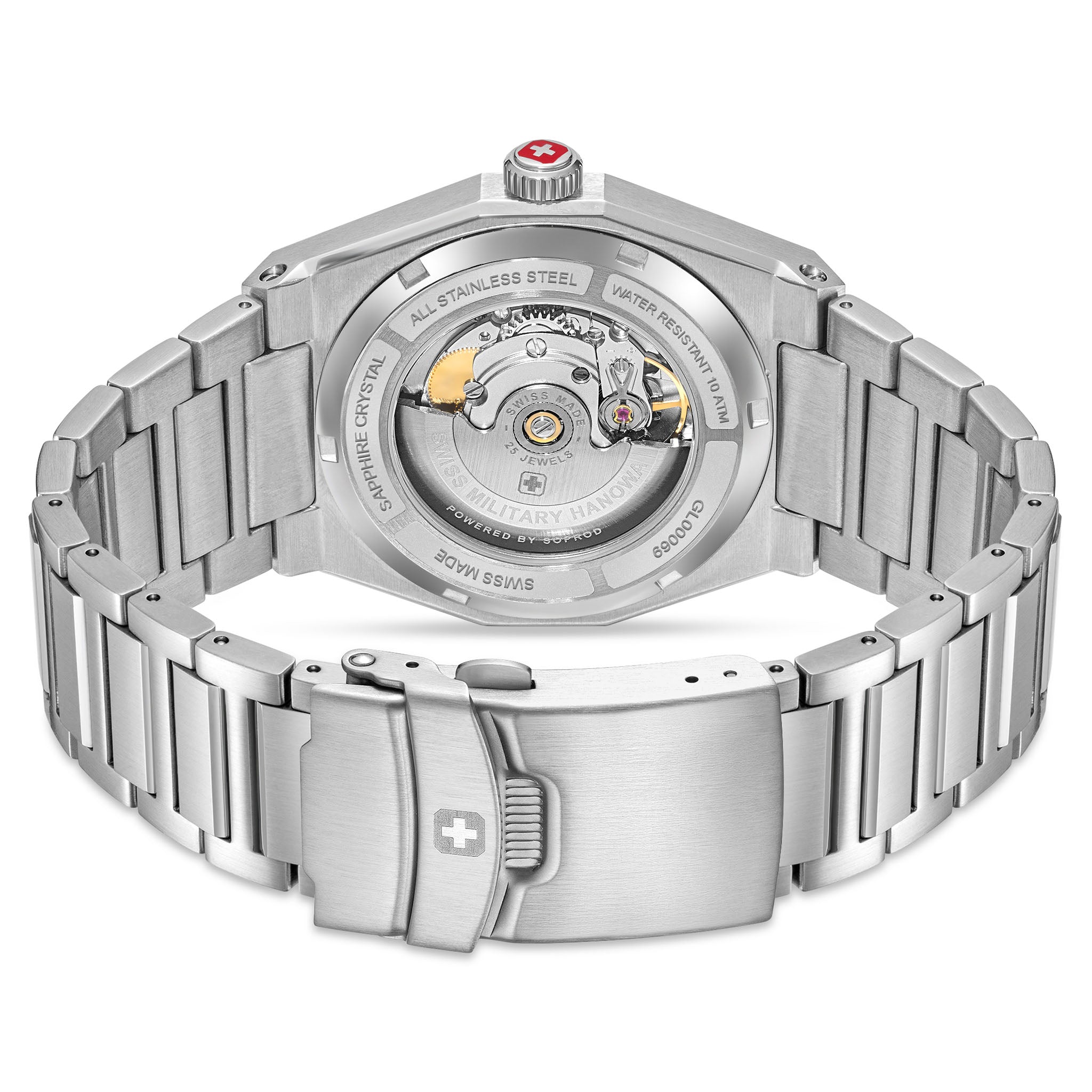 Swiss Military Hanowa Stainless Steel Green Dial Men's Automatic Swiss Made Watch - SMWGL0006902