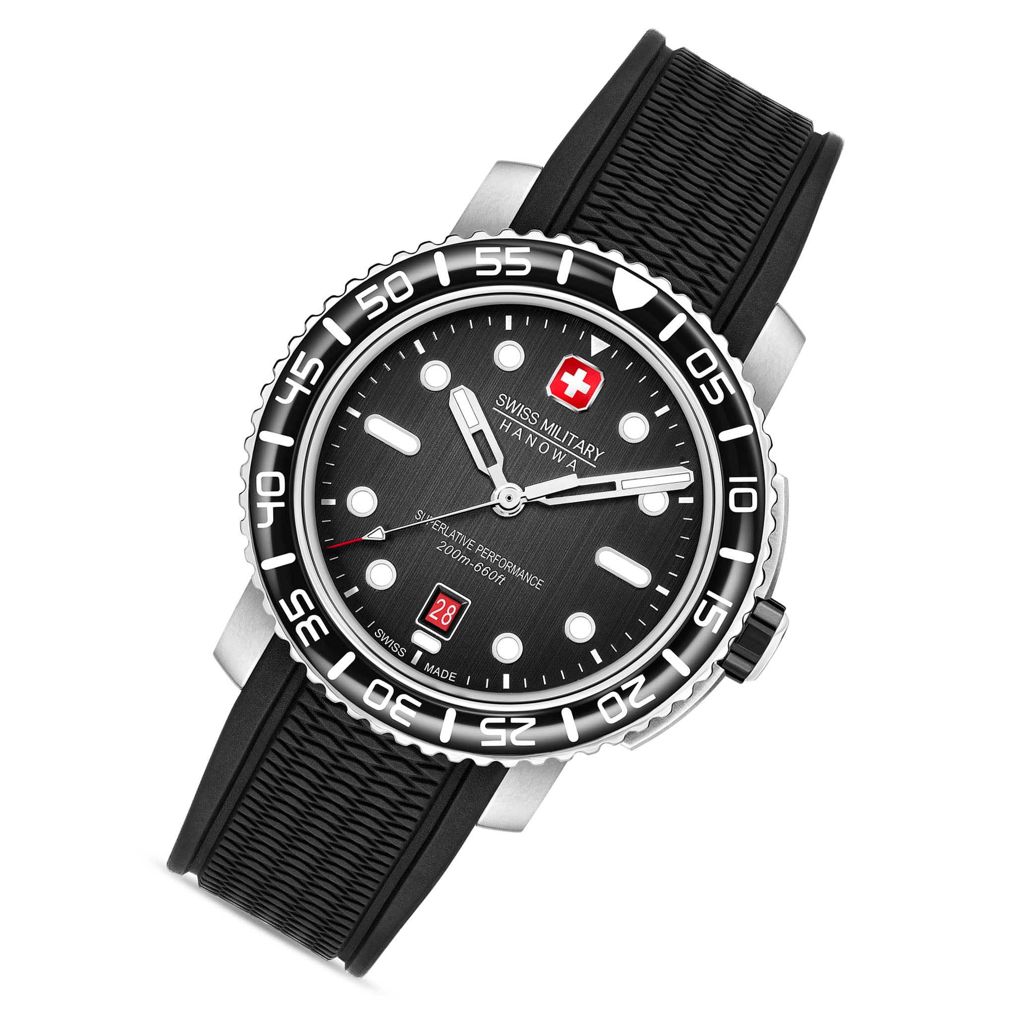 Swiss Military Hanowa Silicone Black Dial Men's Swiss Made Watch - SMWGN0001701