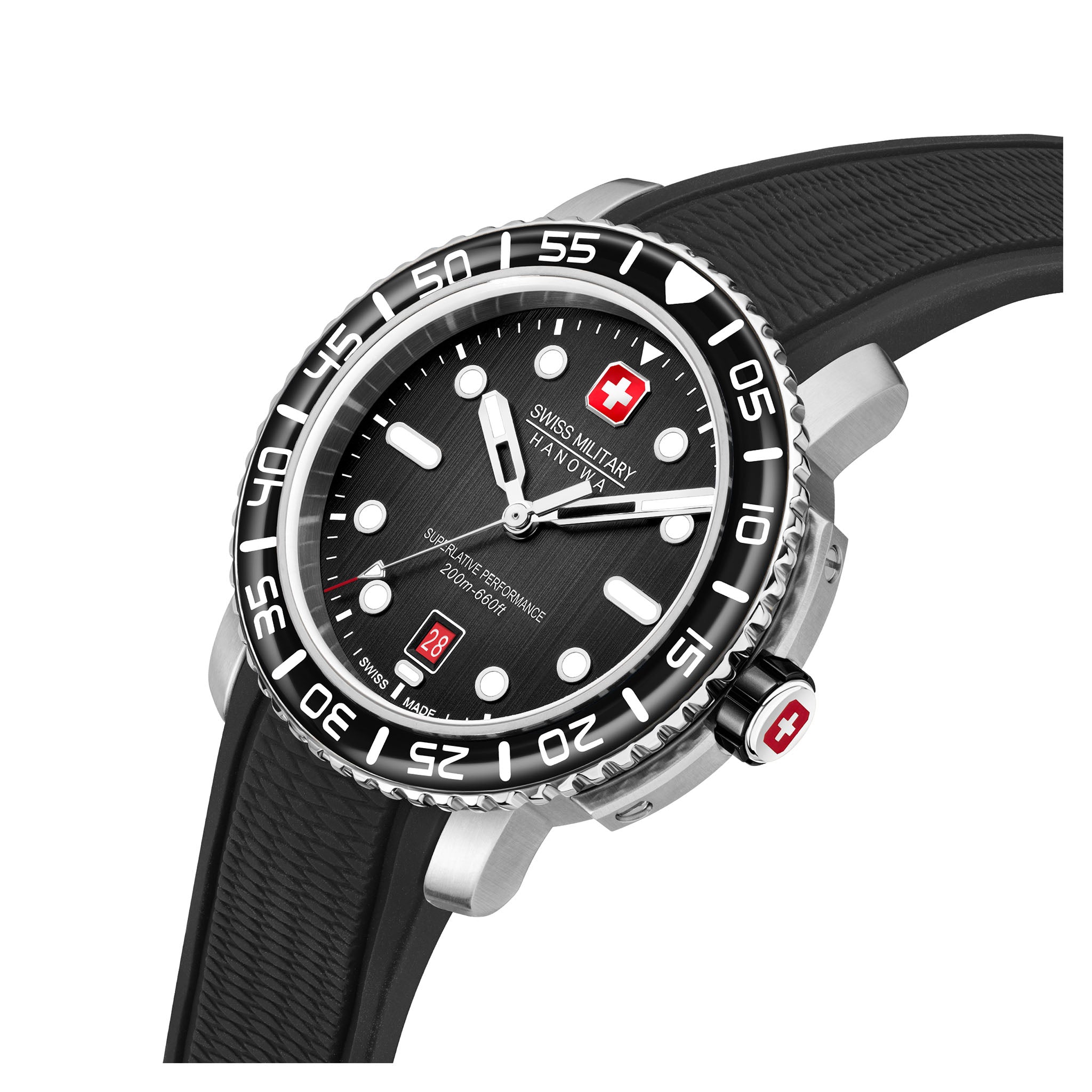 Swiss Military Hanowa Silicone Black Dial Men's Swiss Made Watch - SMWGN0001701