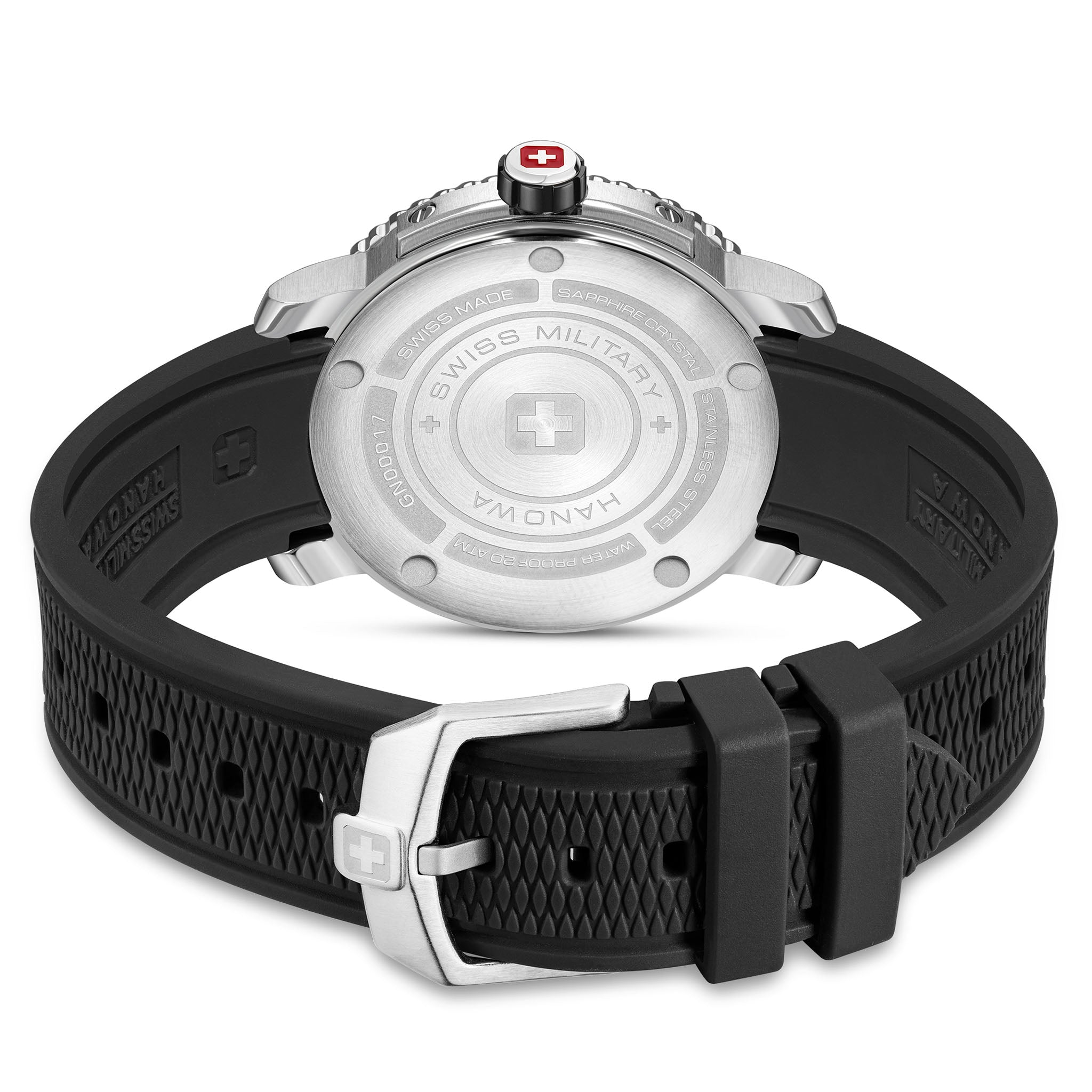 Swiss Military Hanowa Silicone Black Dial Men's Swiss Made Watch - SMWGN0001701