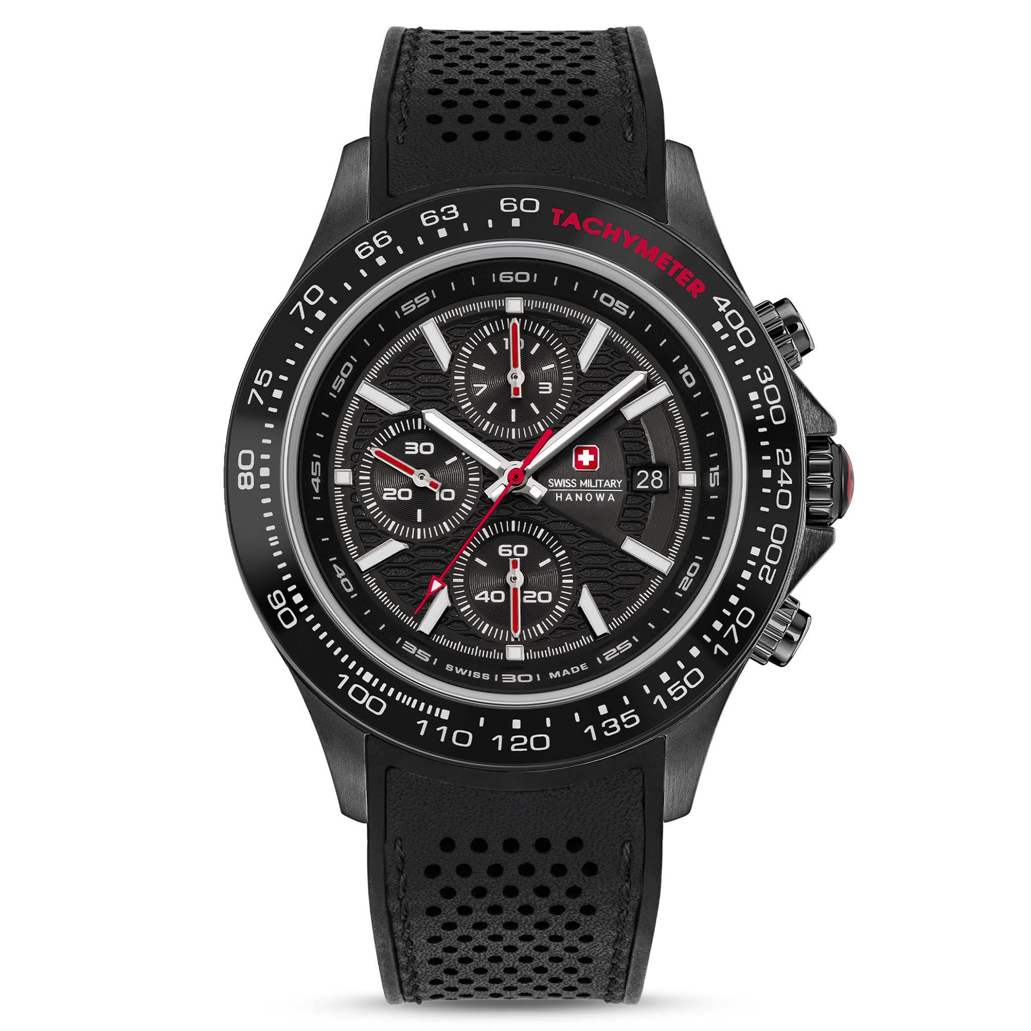 Swiss Military Hanowa Black Steel Black Dial Silicone Men's Watch - SMWGO0003430