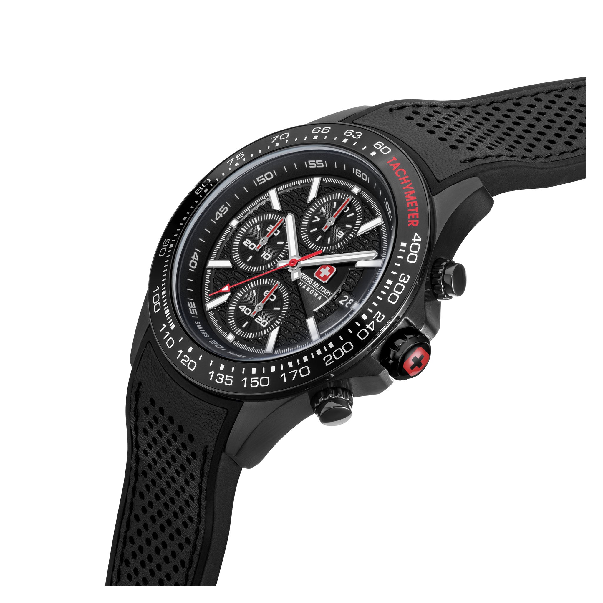 Swiss Military Hanowa Silicone Black Dial Chronograph Men's Swiss Made Watch - SMWGO0003430
