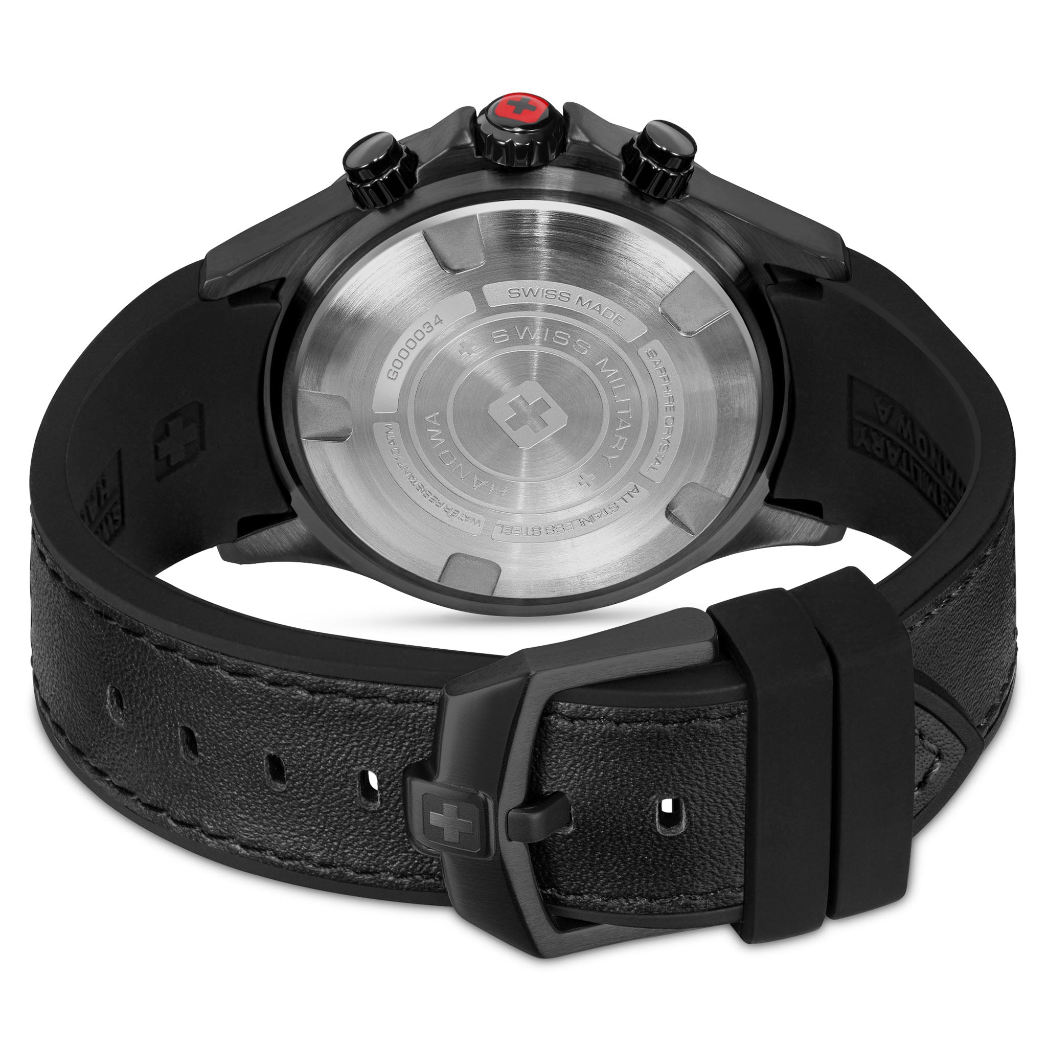 Swiss Military Hanowa Silicone Black Dial Chronograph Men's Swiss Made Watch - SMWGO0003430