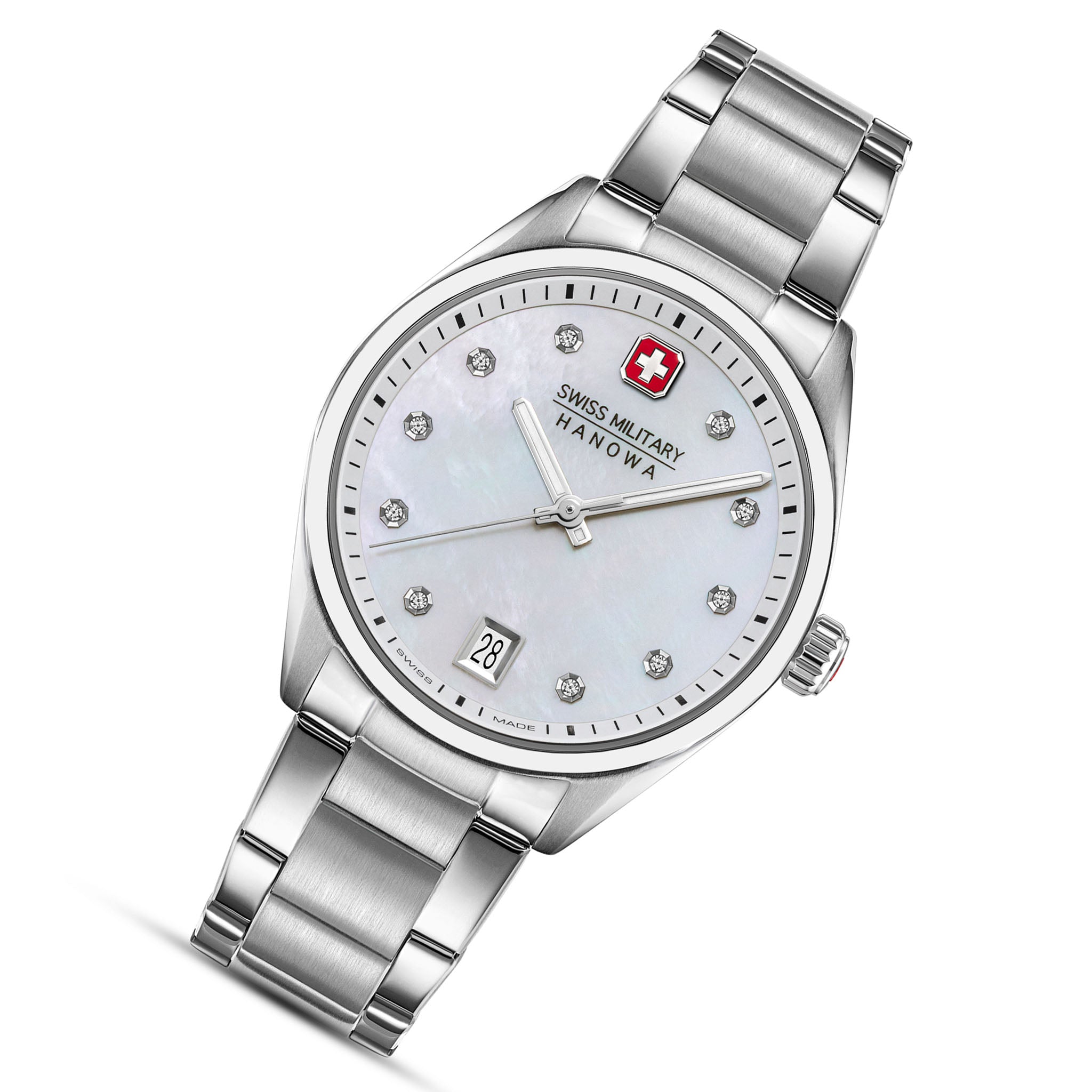 Swiss Military Hanowa Stainless Steel White MOP Dial Women's Swiss Made Watch - SMWLH0005001