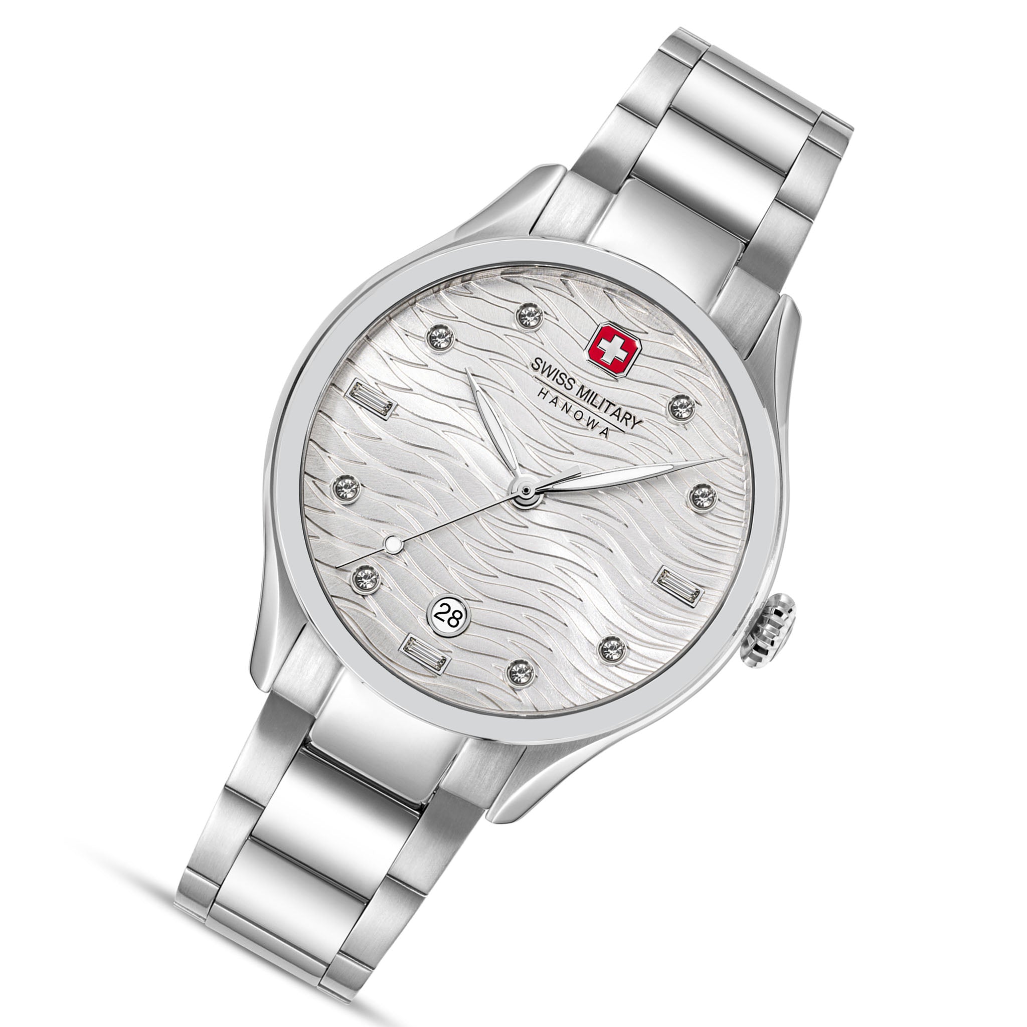 Swiss Military Hanowa Stainless Steel Silver White Dial Women's Swiss Made Watch - SMWLH0005301