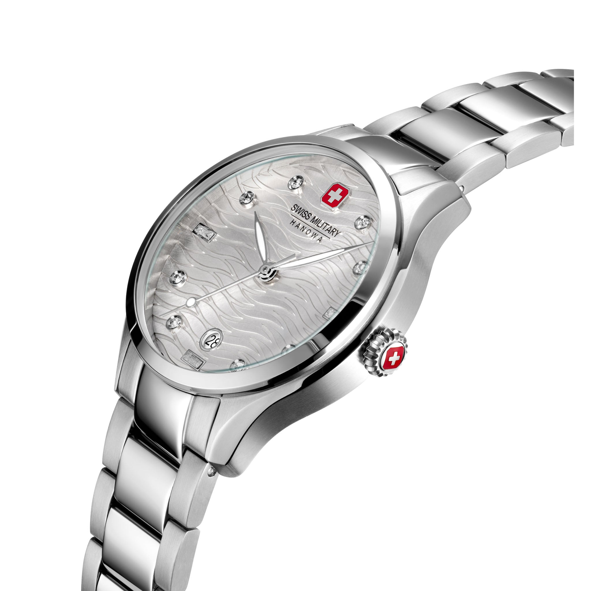 Swiss Military Hanowa Stainless Steel Silver White Dial Women's Swiss Made Watch - SMWLH0005301