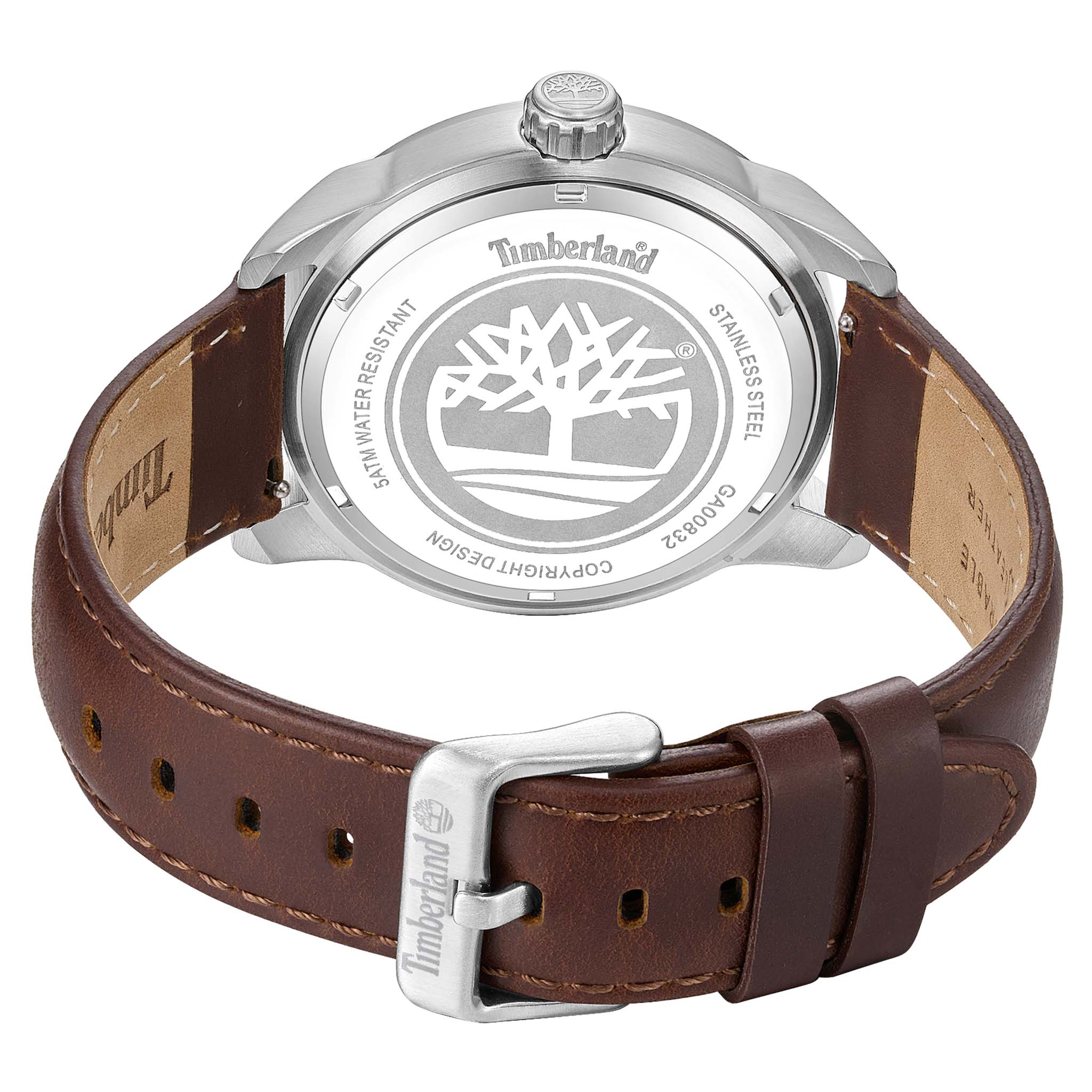 Timberland Brown Leather Blue Dial Men's Watch - TDWGA0083202