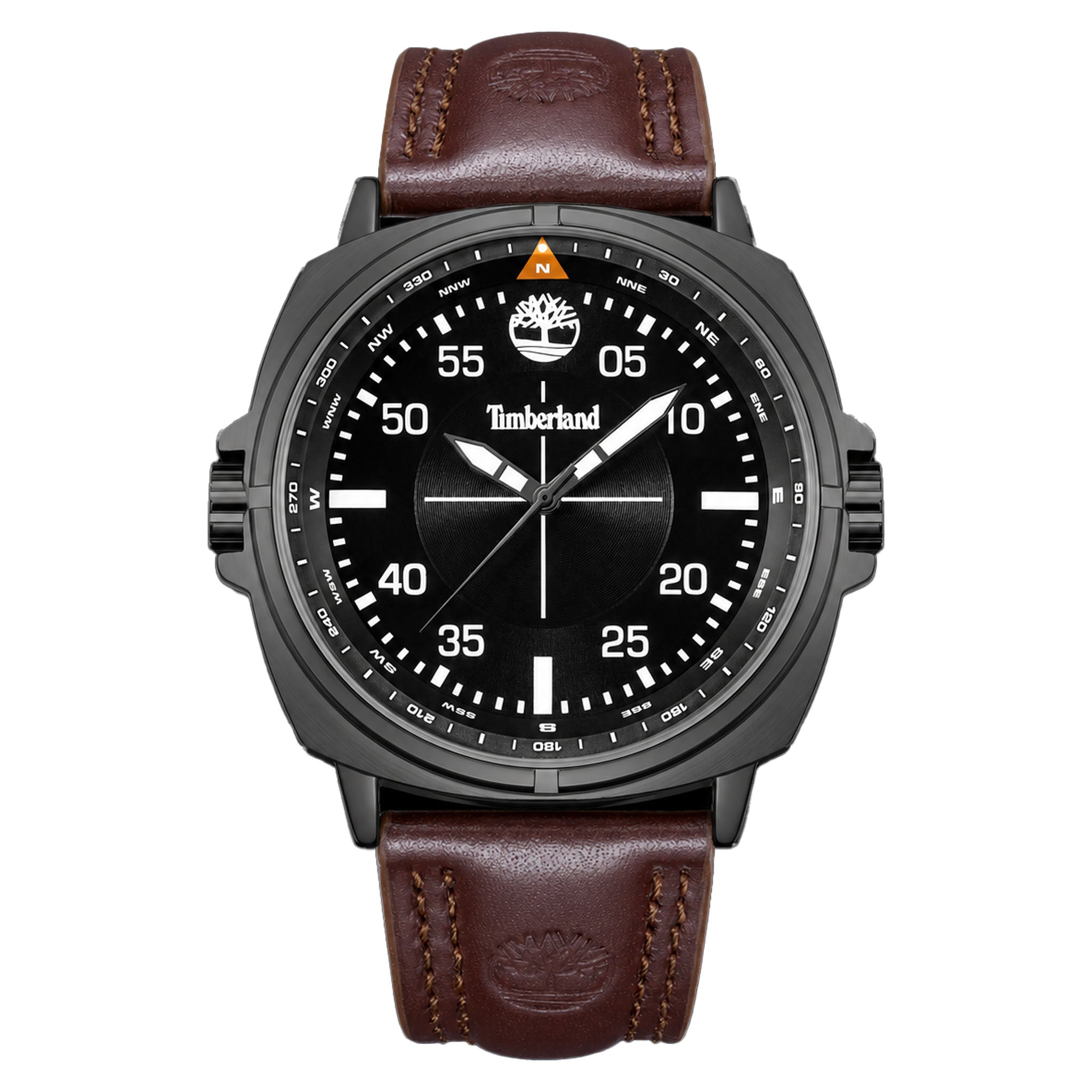 Timberland Dark Brown Leather Black Dial Men's Watch - TDWGA0095603