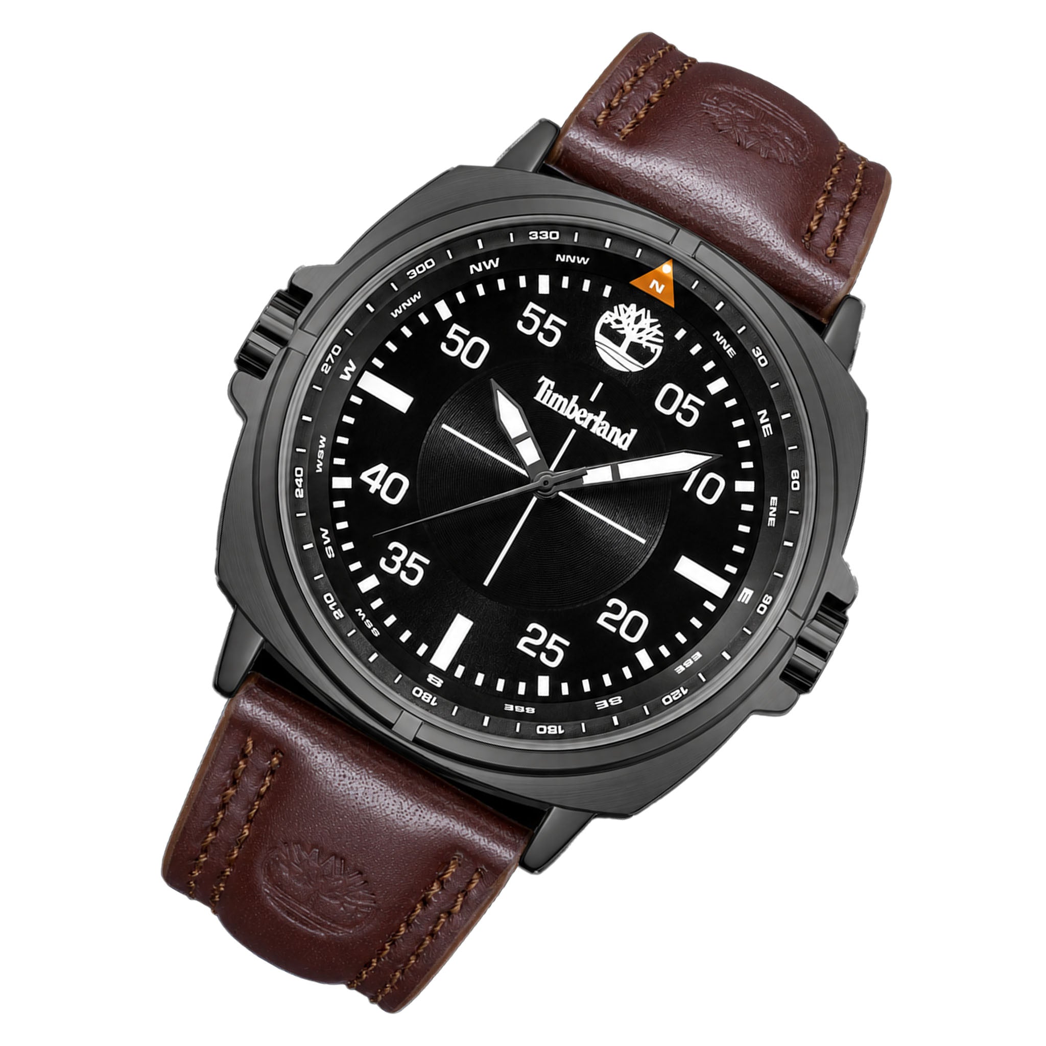 Timberland Dark Brown Leather Black Dial Men's Watch - TDWGA0095603