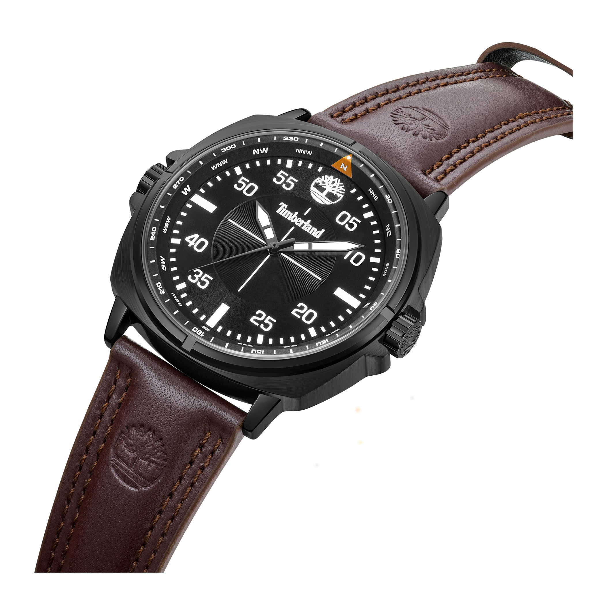 Timberland Dark Brown Leather Black Dial Men's Watch - TDWGA0095603