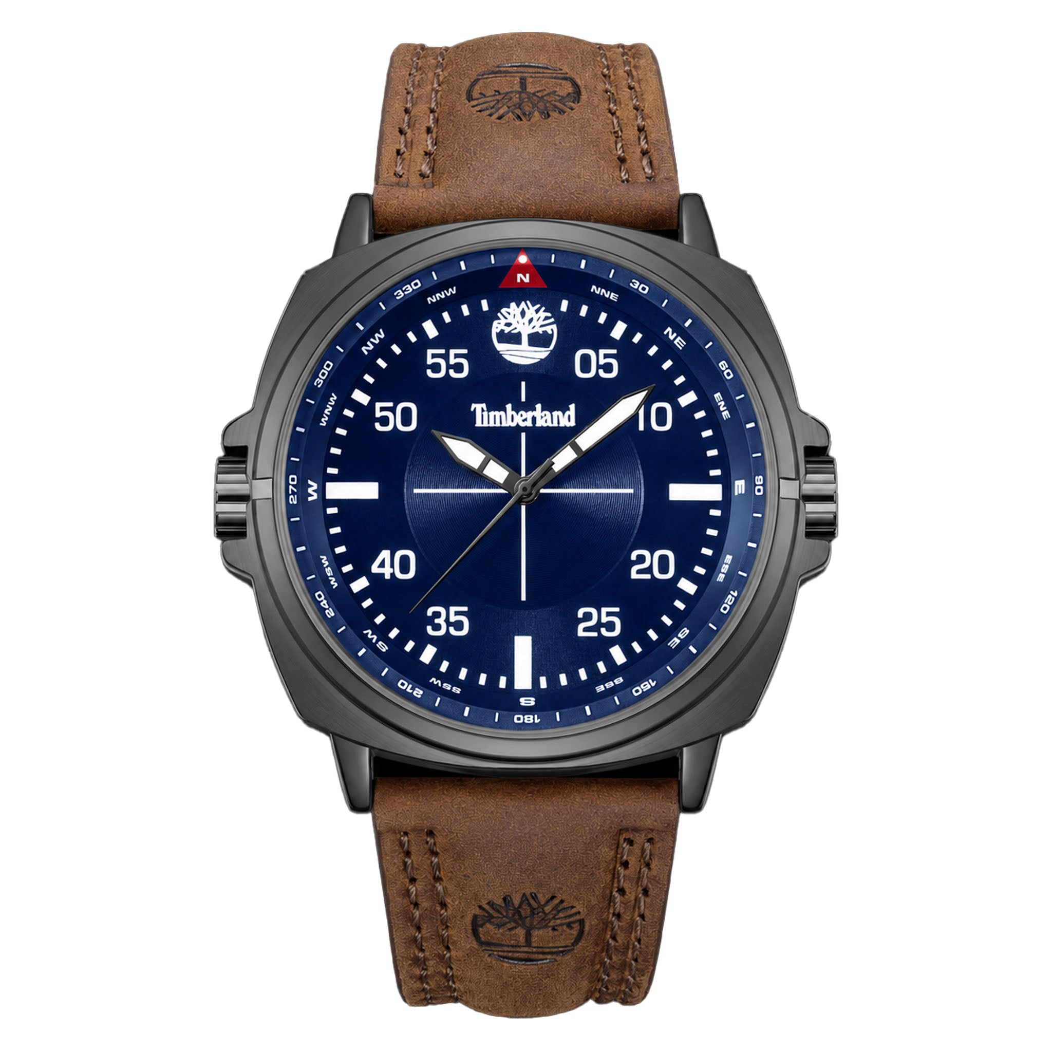 Timberland Drak Brown Leather Blue Dial Men's Watch - TDWGA0095604