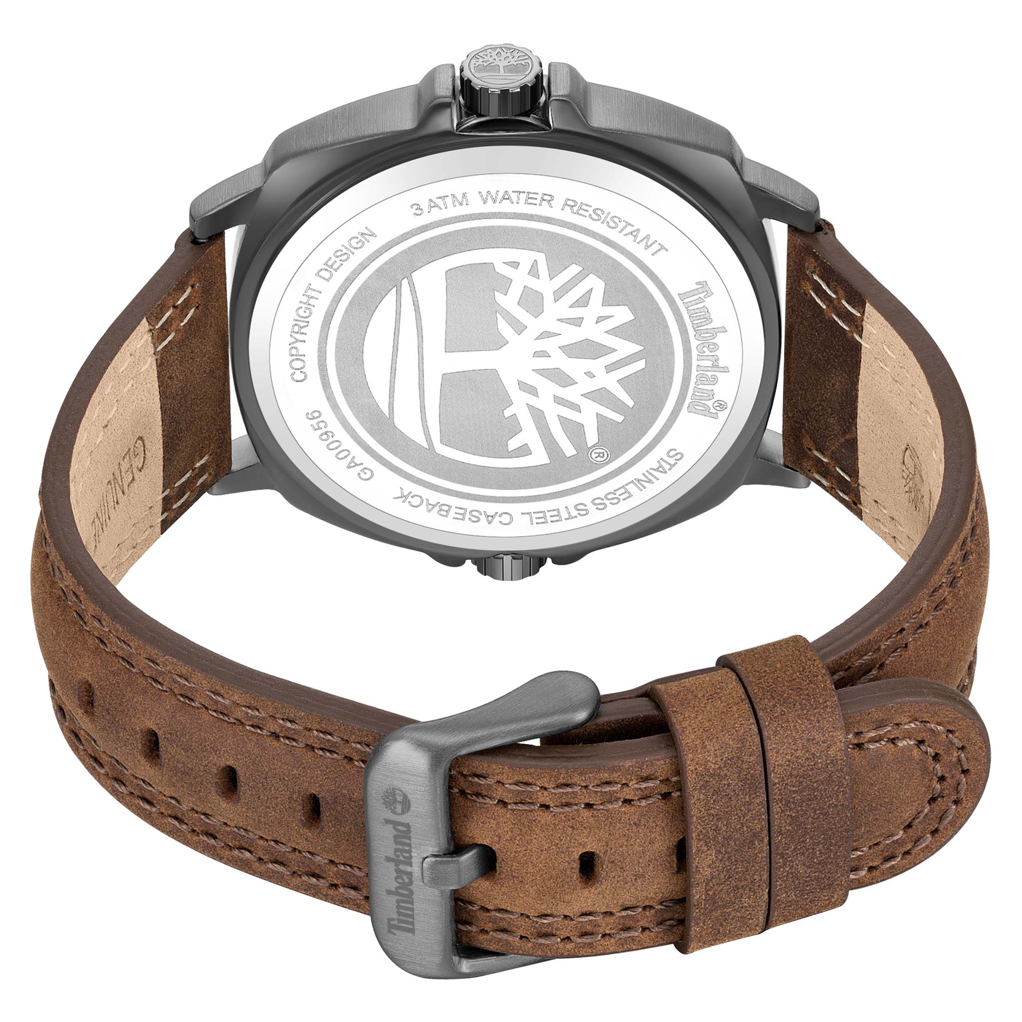Timberland Dark Brown Leather Blue Dial Men's Watch - TDWGA0095604