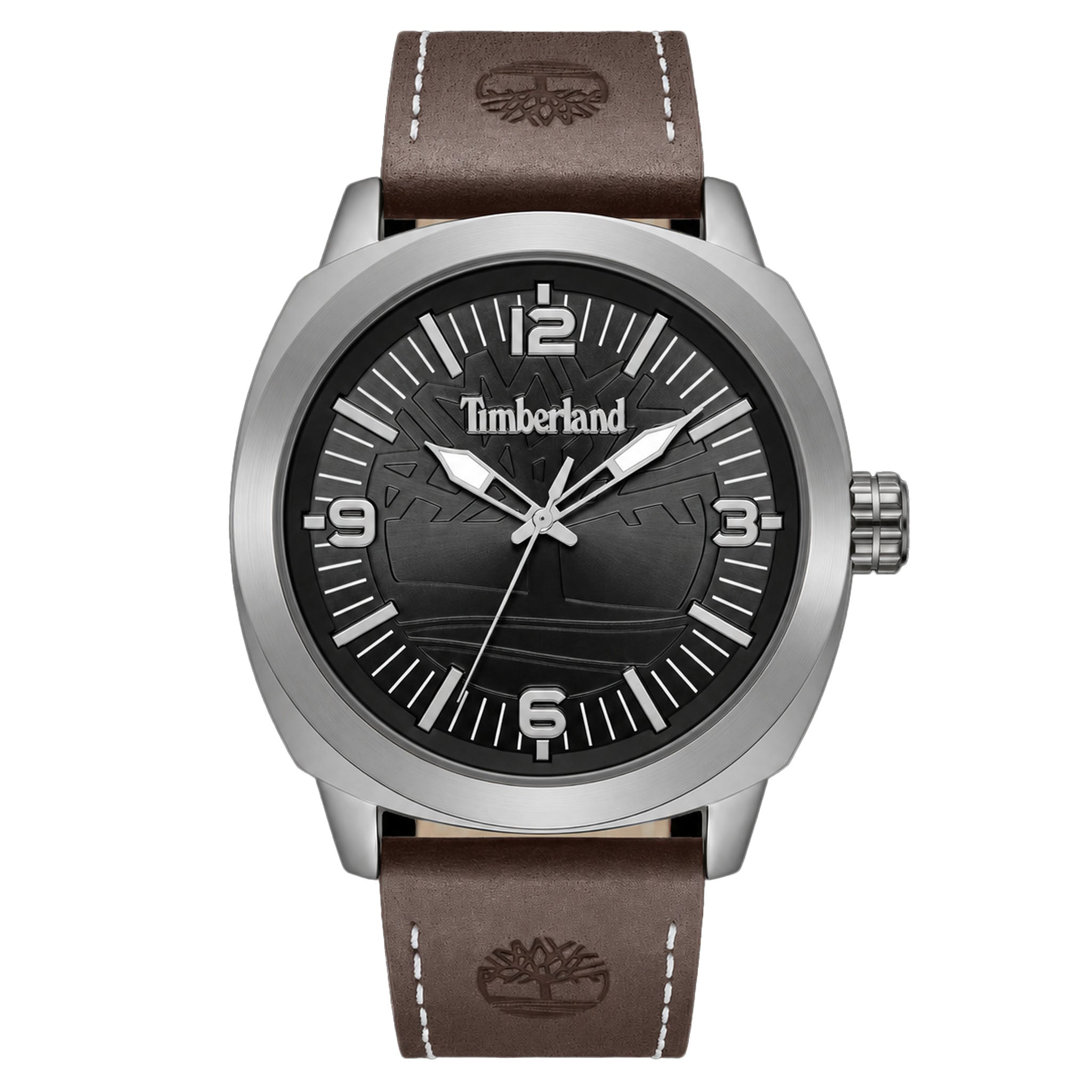 Timberland Brown Leather Black Dial Men's Watch - TDWGA9010603M