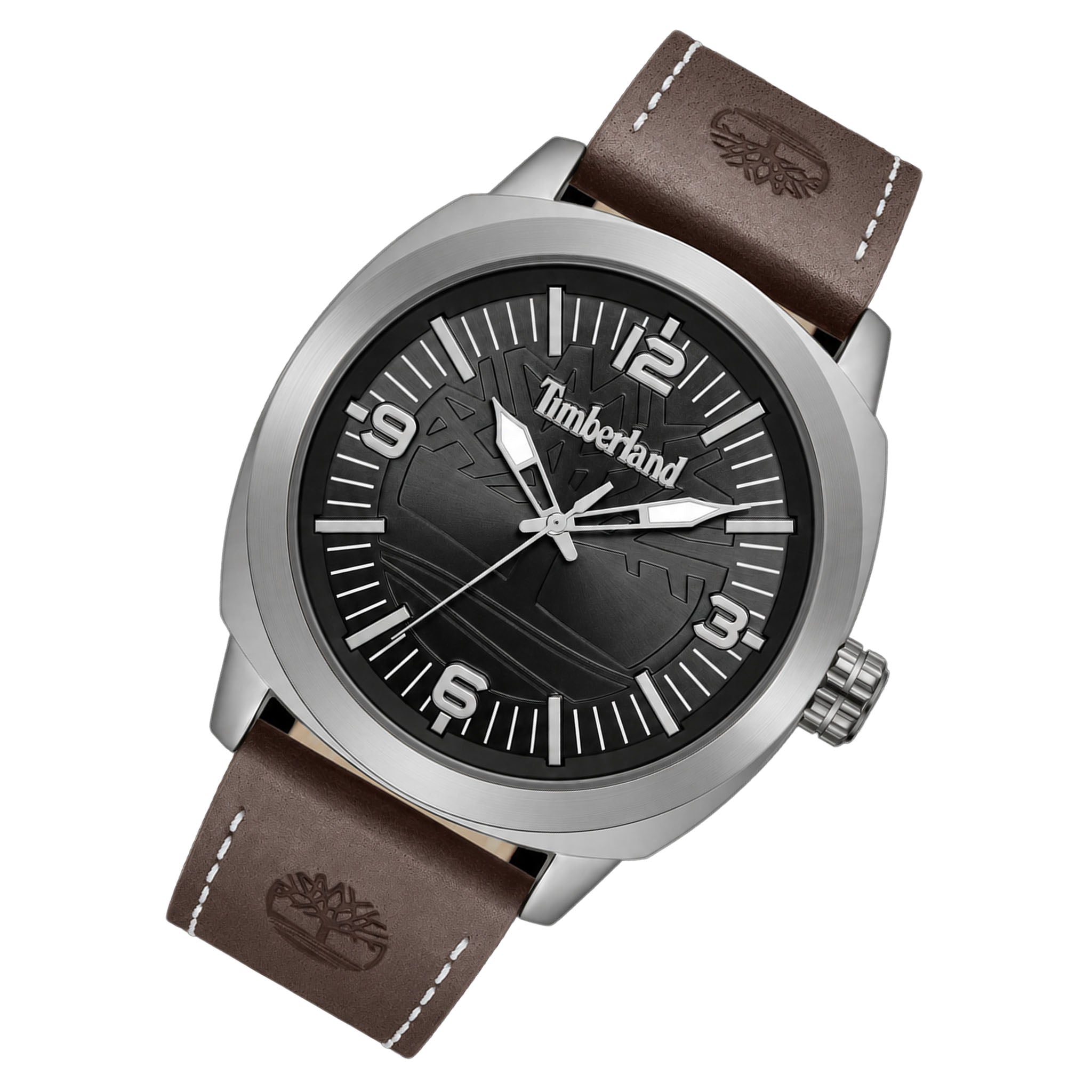 Timberland Brown Leather Black Dial Men's Watch - TDWGA9010603M