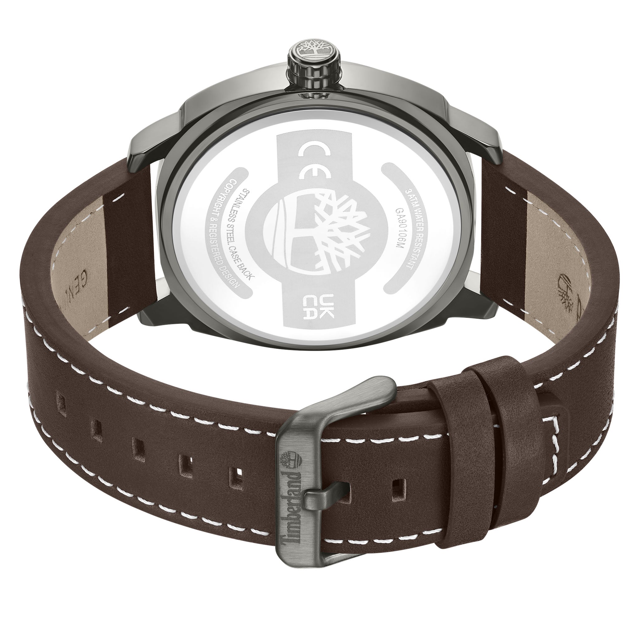 Timberland Brown Leather Black Dial Men's Watch - TDWGA9010603M