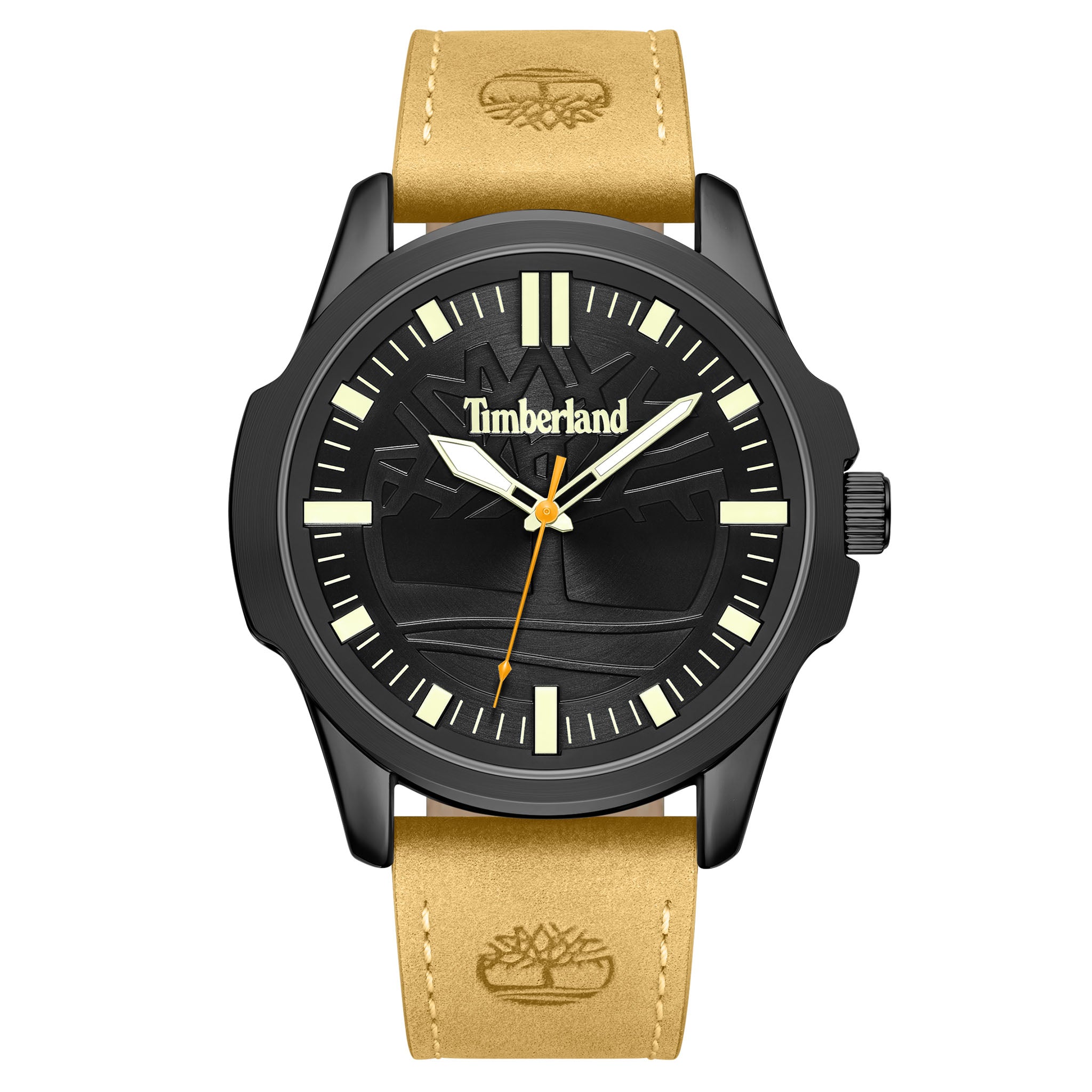 Timberland Tan Leather Black Dial Men's Watch - TDWGA9010801M