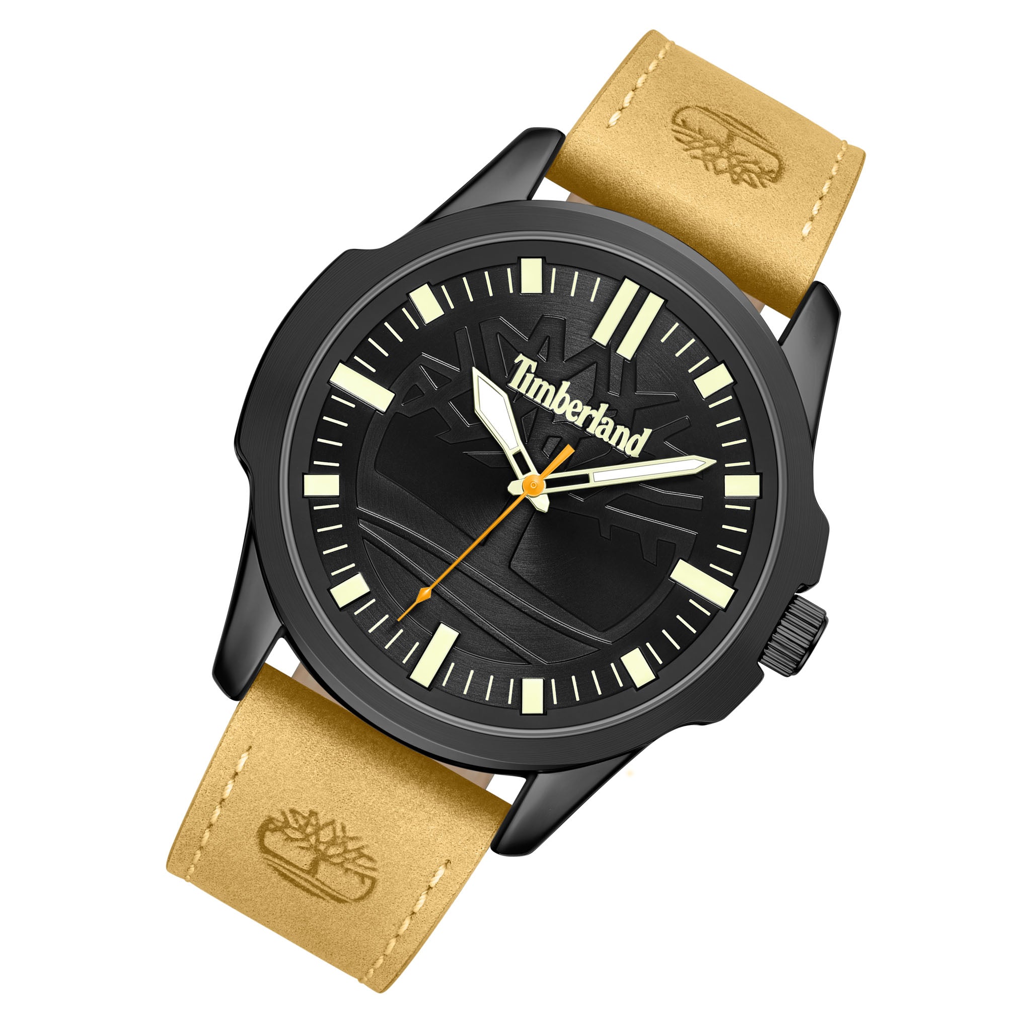 Timberland Tan Leather Black Dial Men's Watch - TDWGA9010801M