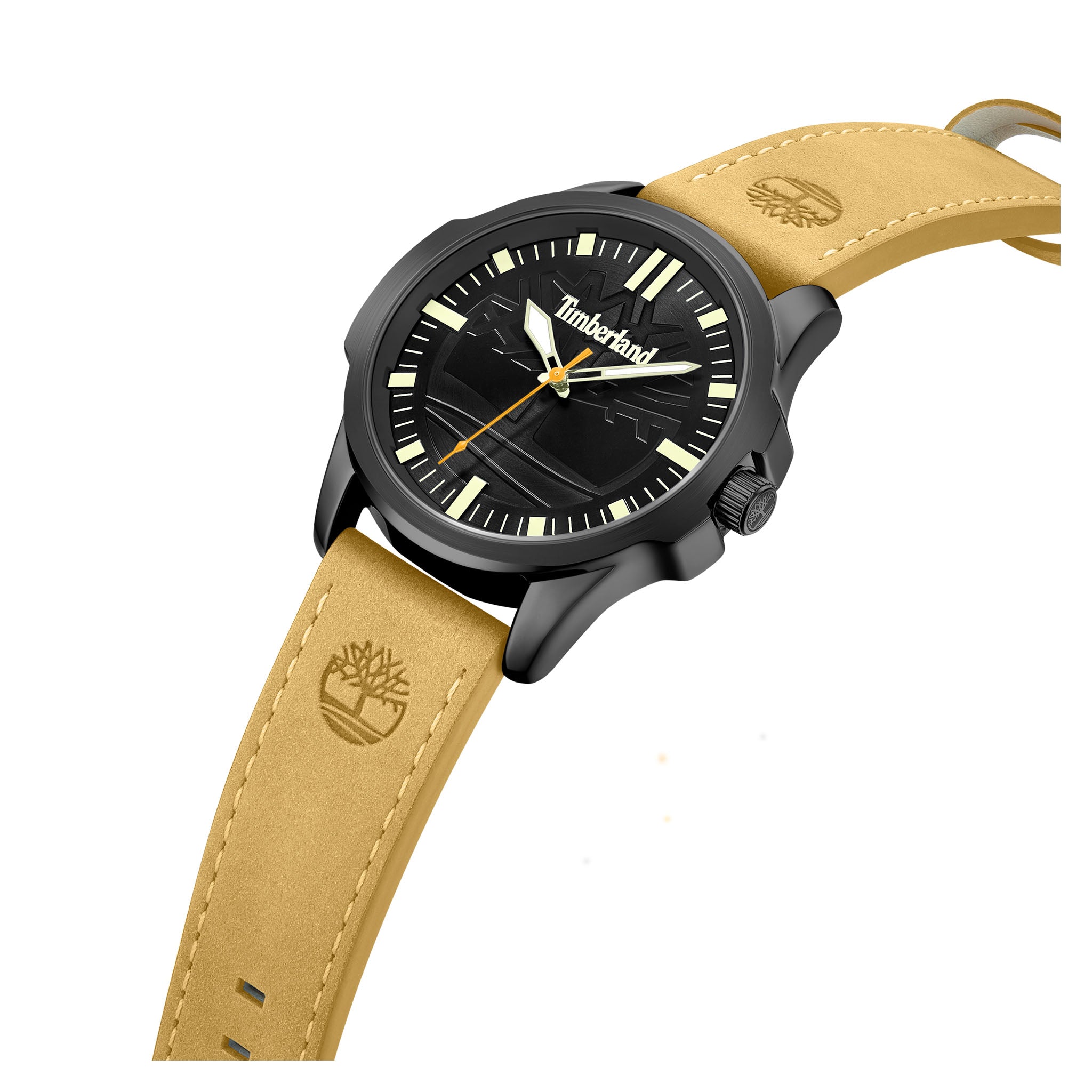 Timberland Tan Leather Black Dial Men's Watch - TDWGA9010801M
