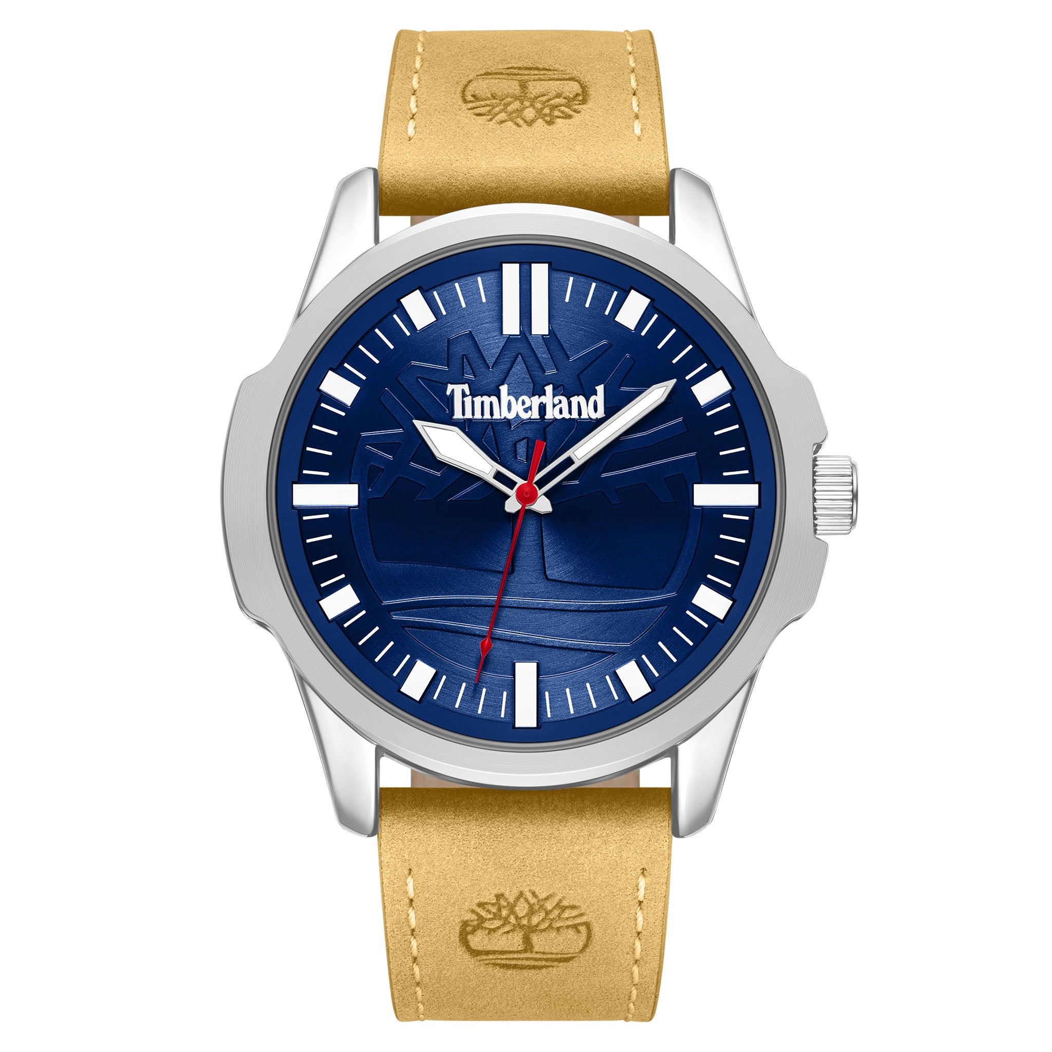 Timberland Tan Leather Blue Dial Men's Watch - TDWGA9010802M