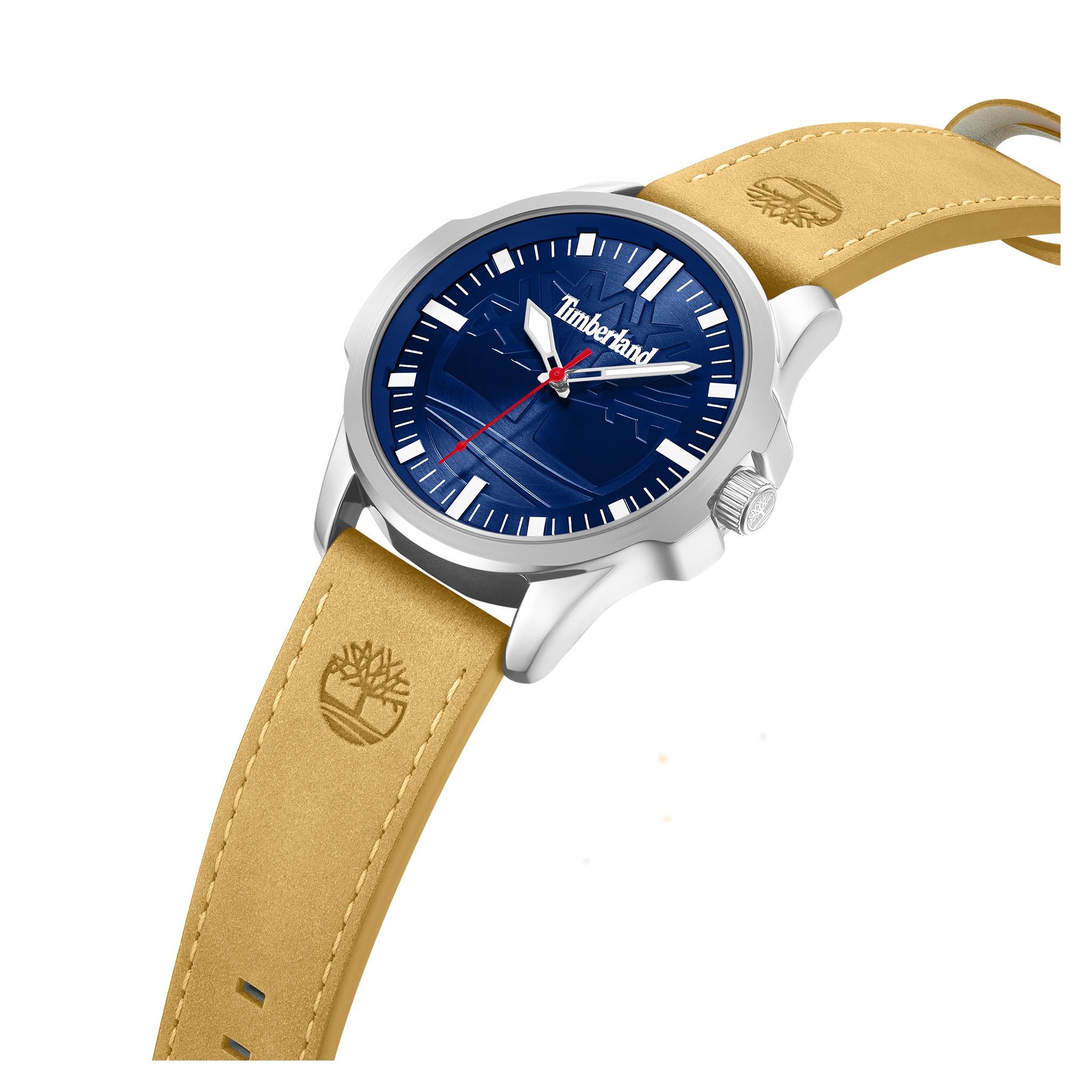 Timberland Tan Leather Blue Dial Men's Watch - TDWGA9010802M