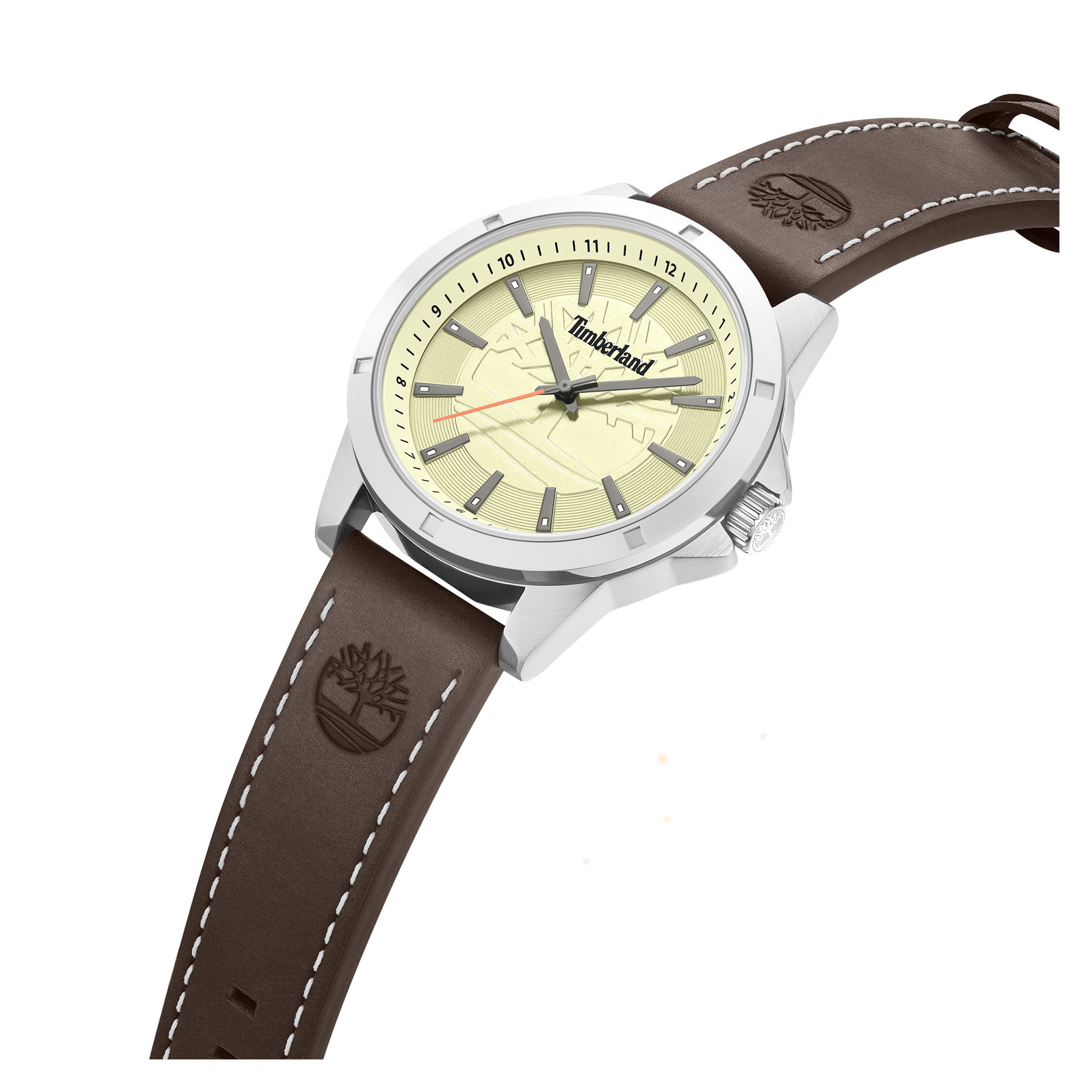 Timberland Brown Leather Beige Dial Men's Watch - TDWGA9011203M