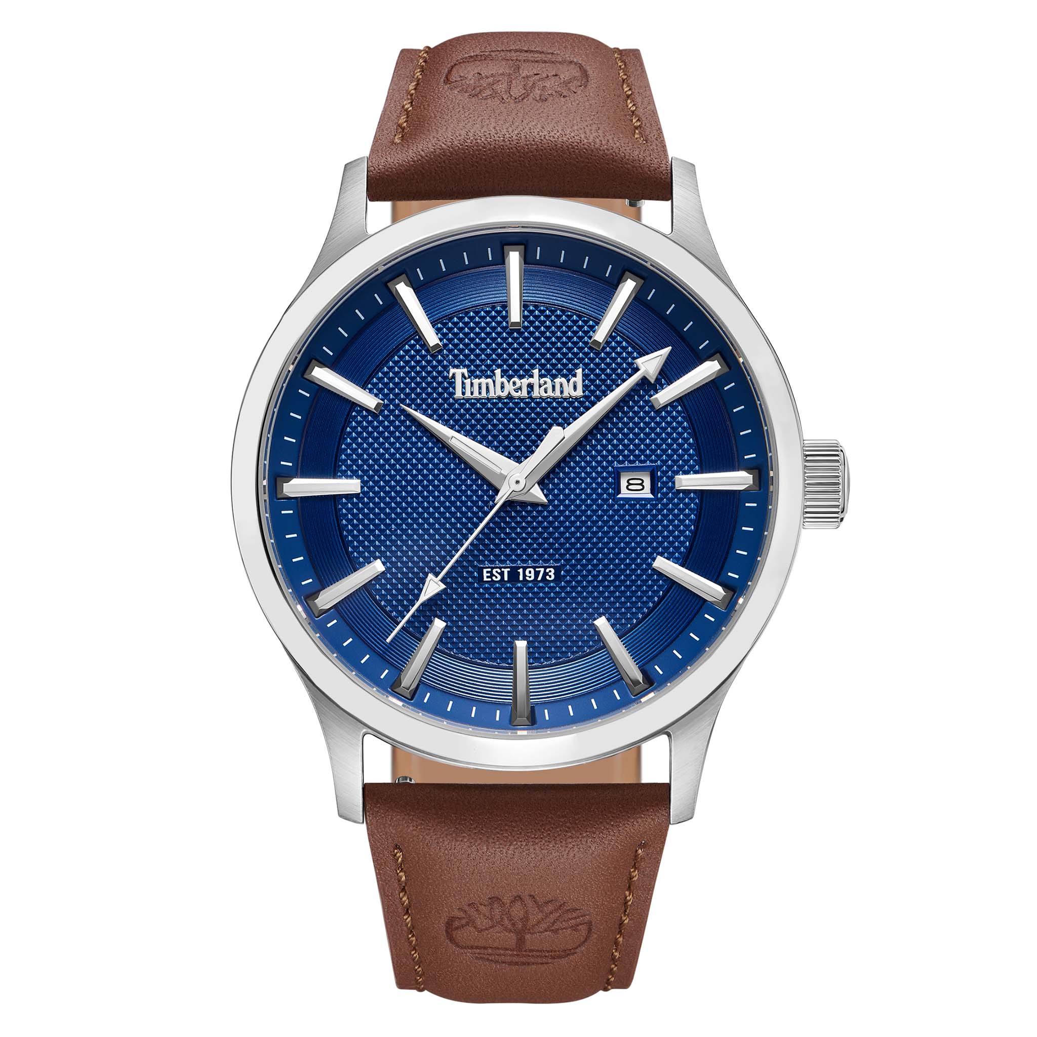 Timberland Brown Leather Blue Dial Men's Watch - TDWGB0041001