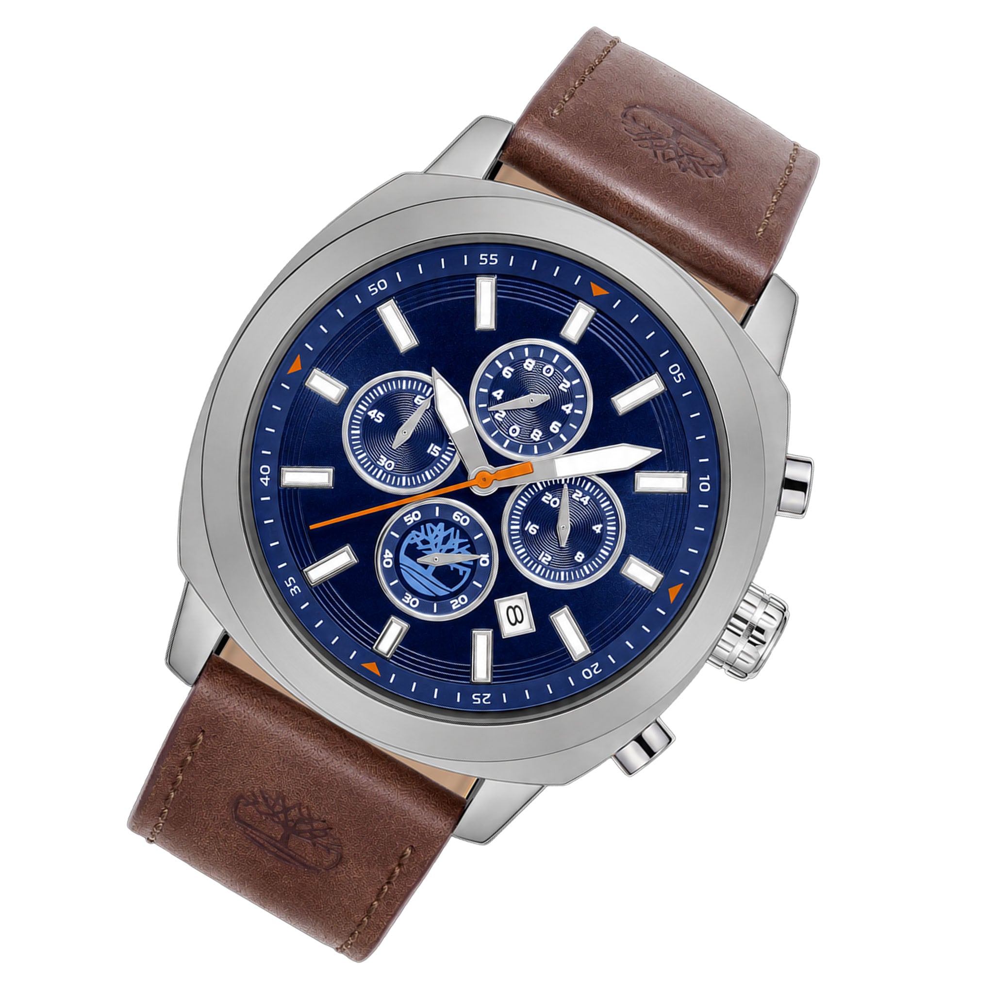 Timberland Brown Leather Blue Dial Chronograph Men's Watch - TDWGC9010701