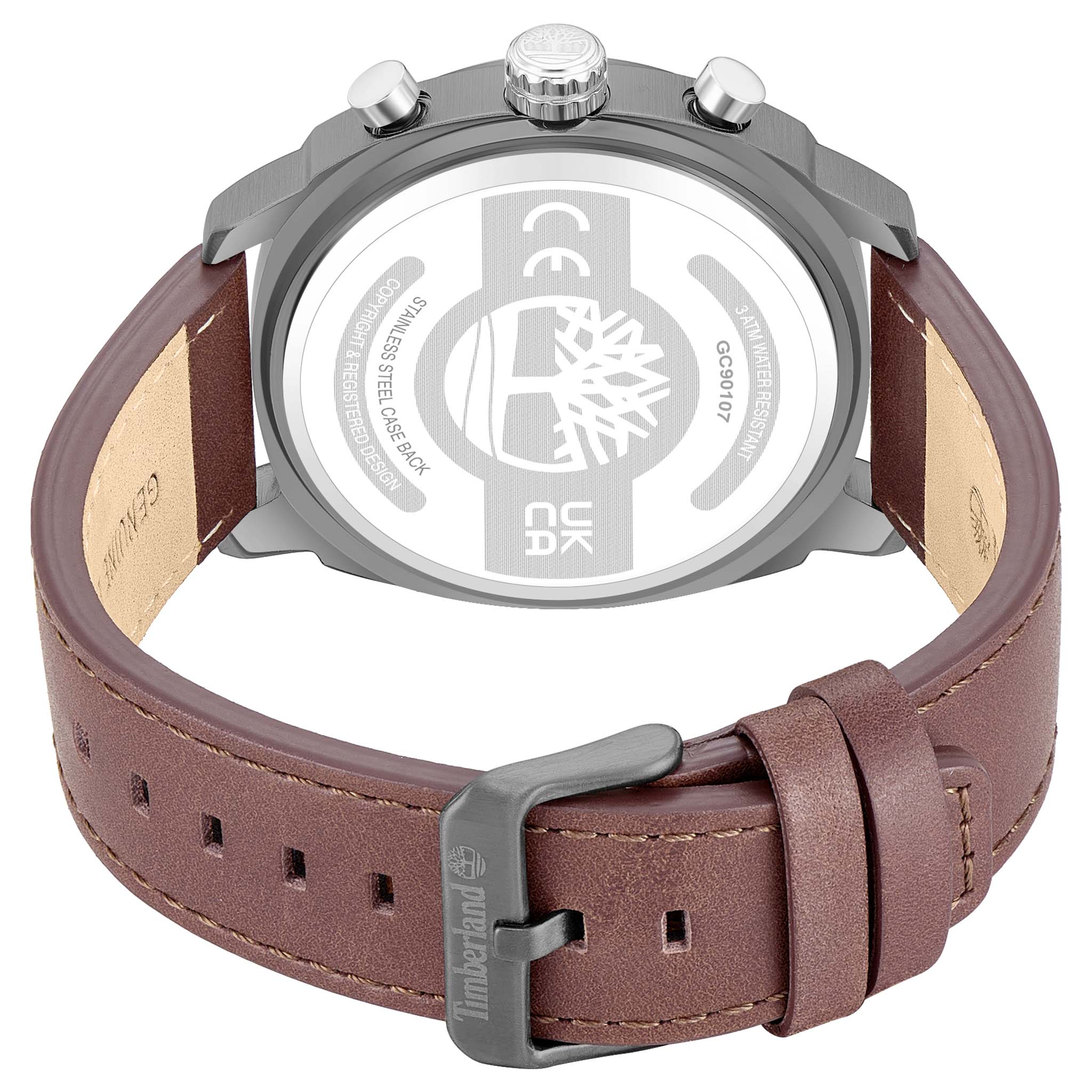 Timberland Brown Leather Blue Dial Chronograph Men's Watch - TDWGC9010701