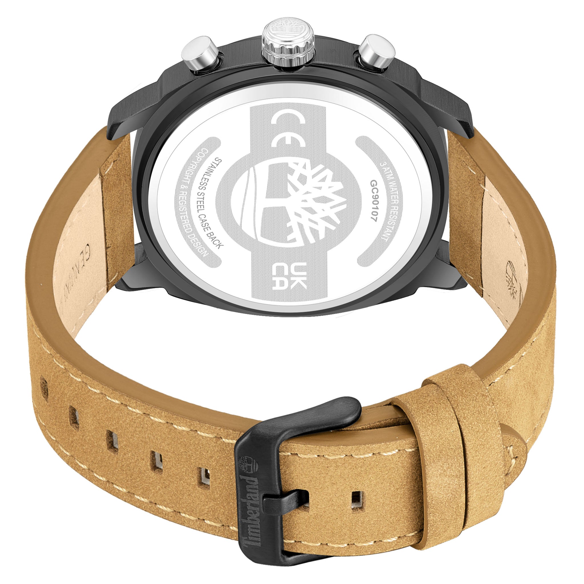 Timberland Tan Leather Black Dial Chronograph Men's Watch - TDWGC9010702
