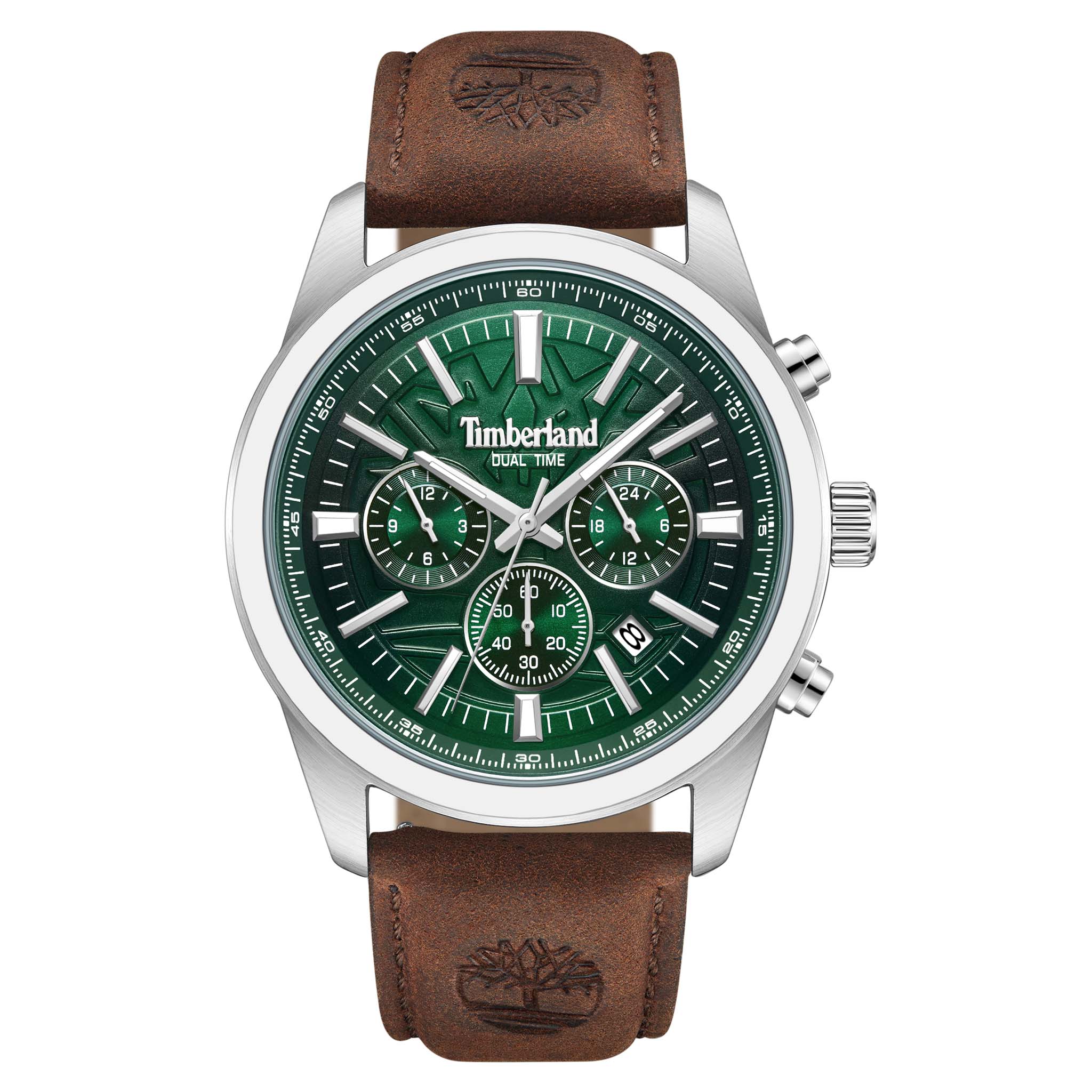 Timberland Stainless Steel Green Dial Leather Men's Watch - TDWGF0041206
