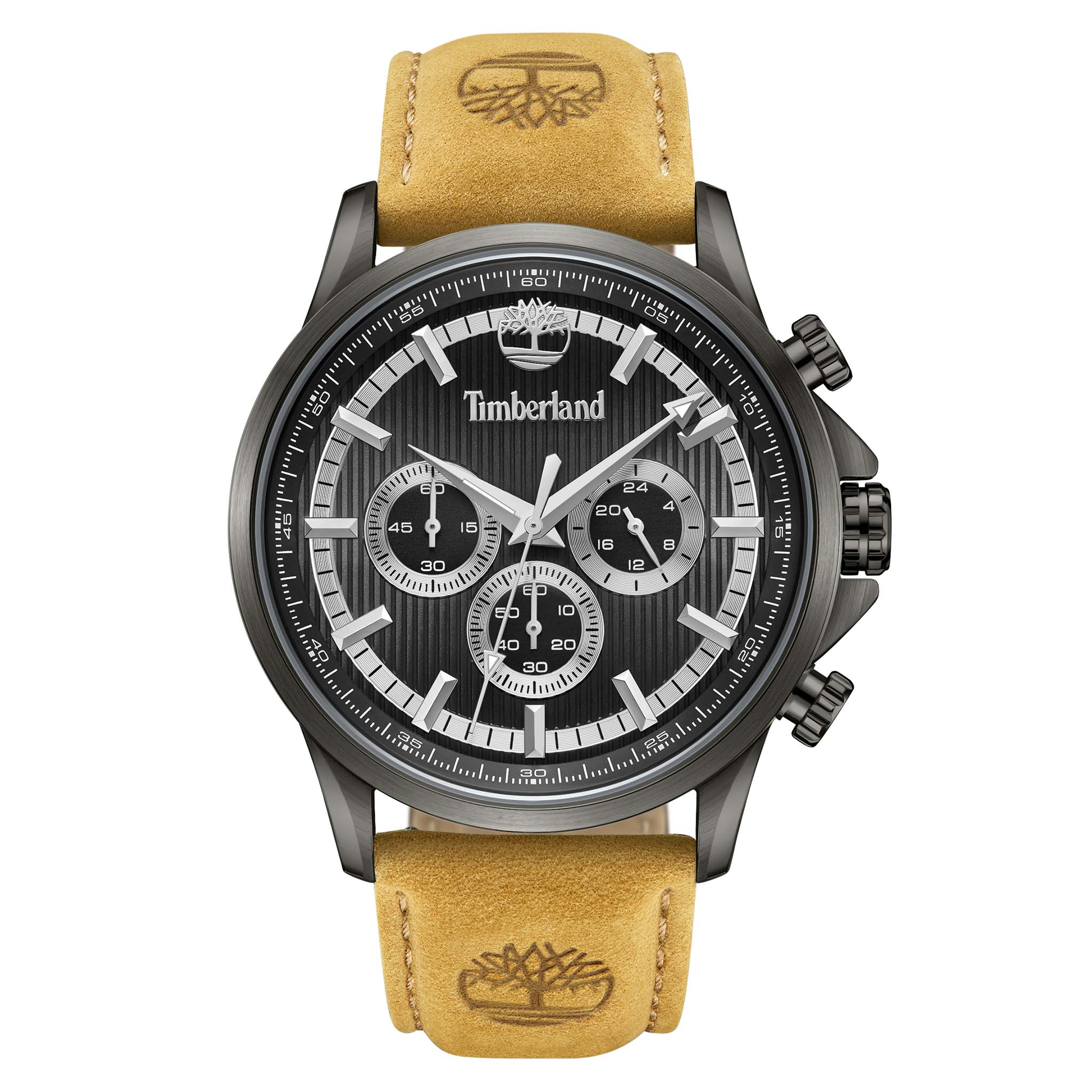 Timberland Stainless Steel Black Dial Leather Men's Watch - TDWGF0054603