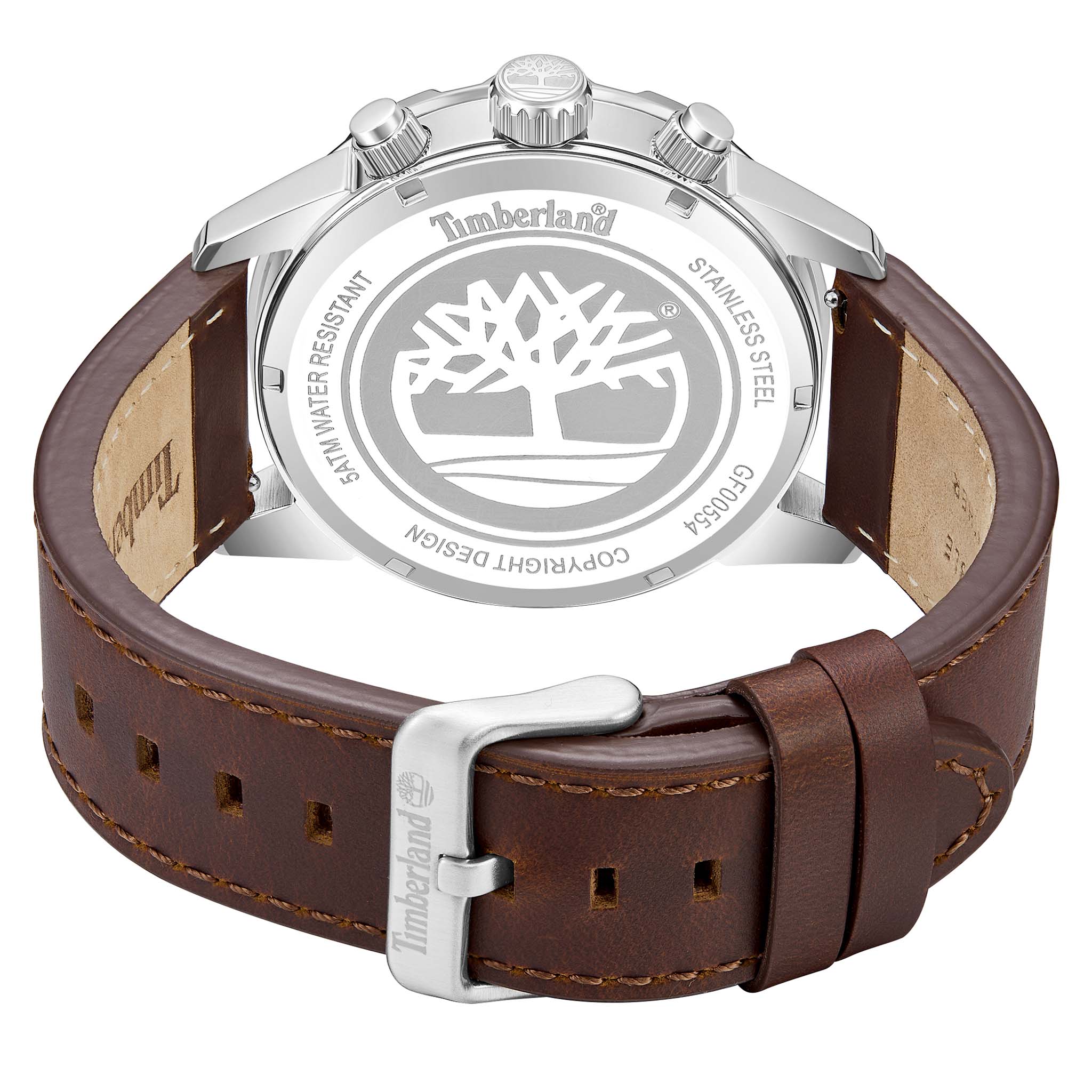 Timberland Brown Leather Blue Dial Multi-function Men's Watch - TDWGF0055401