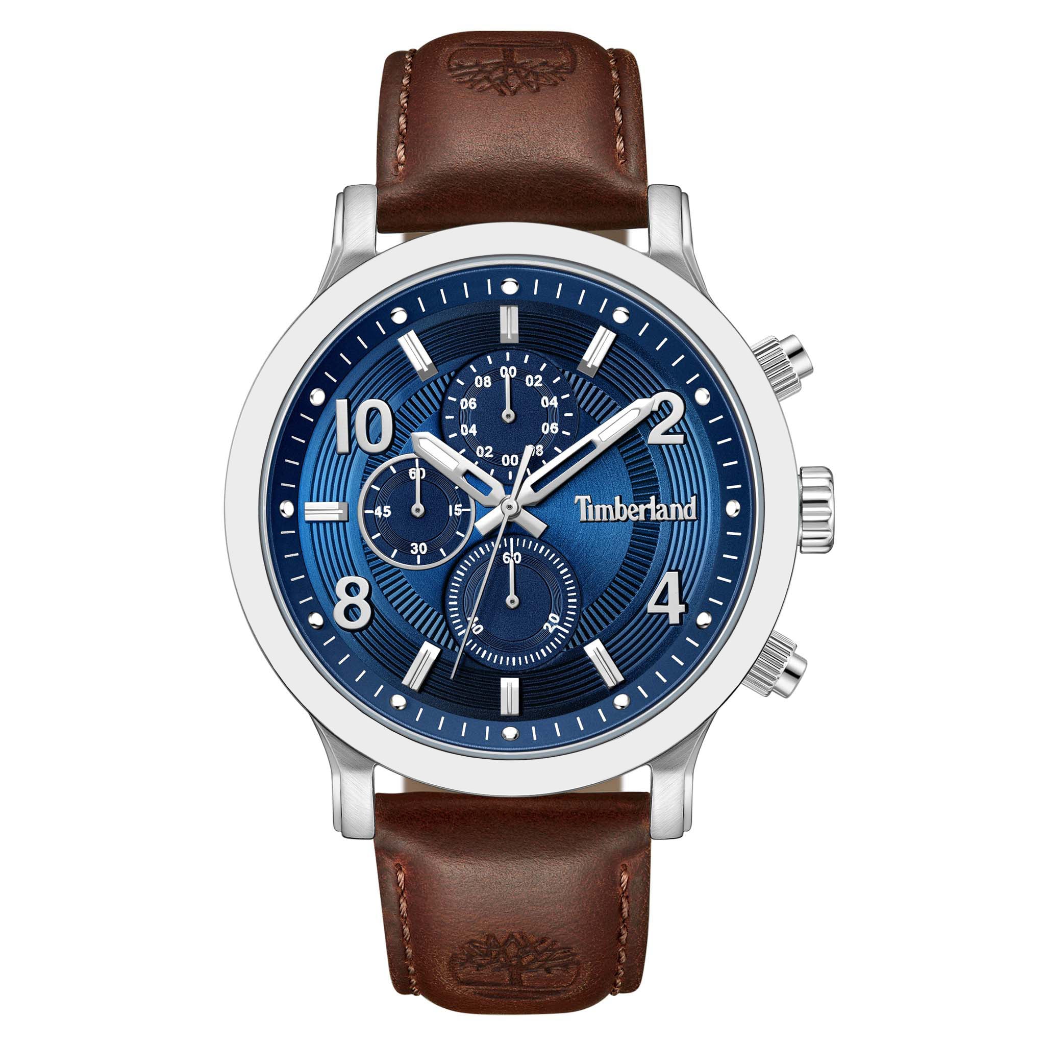 Timberland Stainless Steel Blue Dial Leather Men's Watch - TDWGF0055702