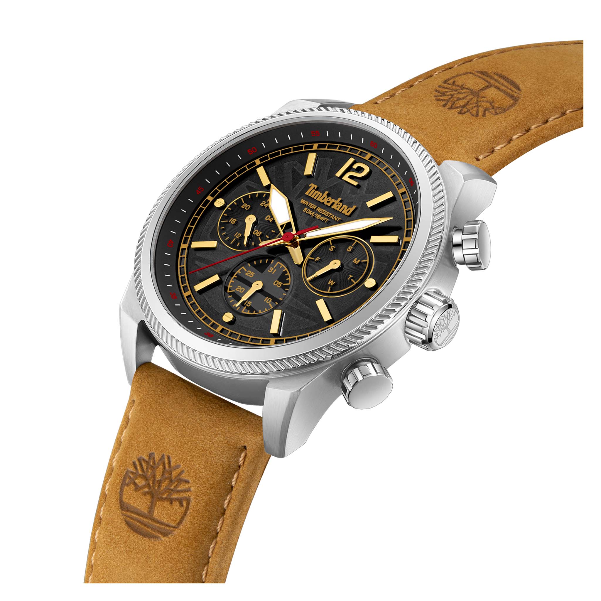 Timberland Tan Leather Black Dial Multi-function Men's Watch - TDWGF0082801