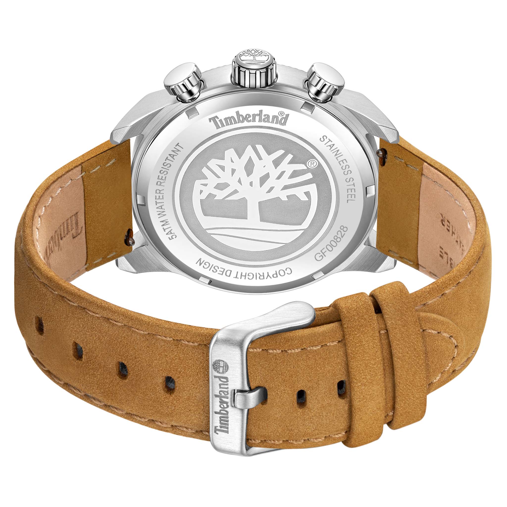 Timberland Tan Leather Black Dial Multi-function Men's Watch - TDWGF0082801