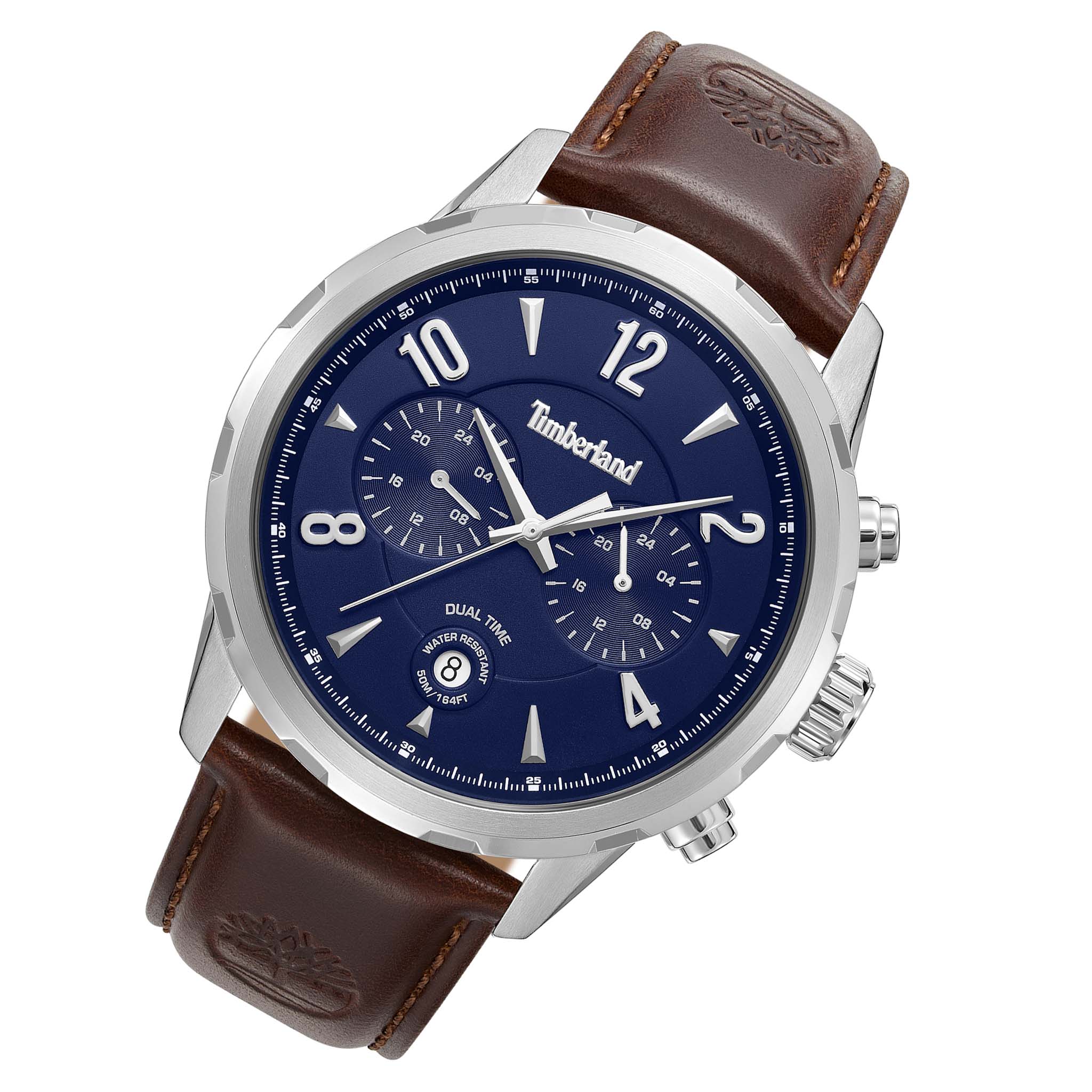 Timberland Brown Leather Blue Dial Multi-function Men's Watch - TDWGF0082903