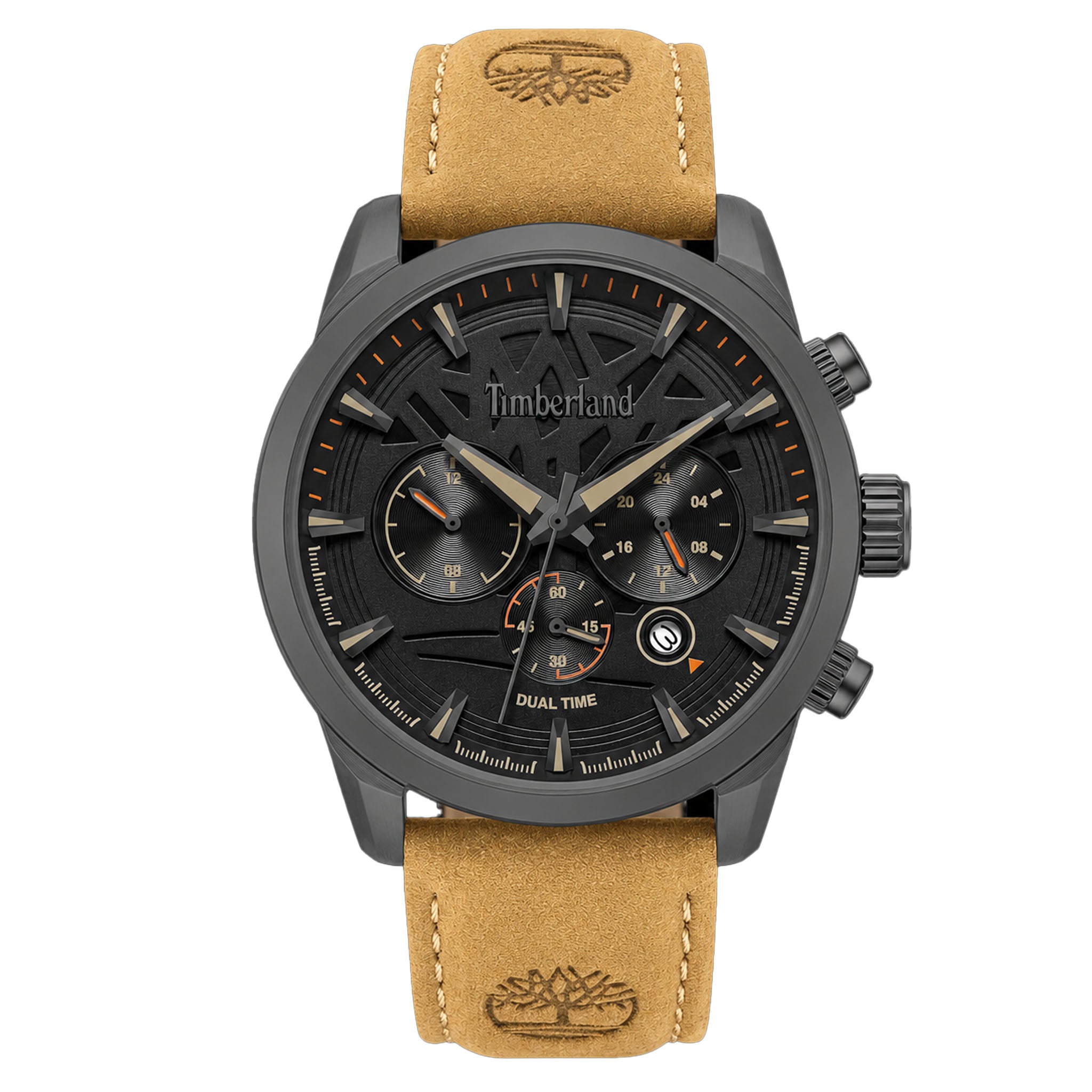 Timberland Tan Leather Black Dial Chronograph Men's Watch - TDWGF0095003