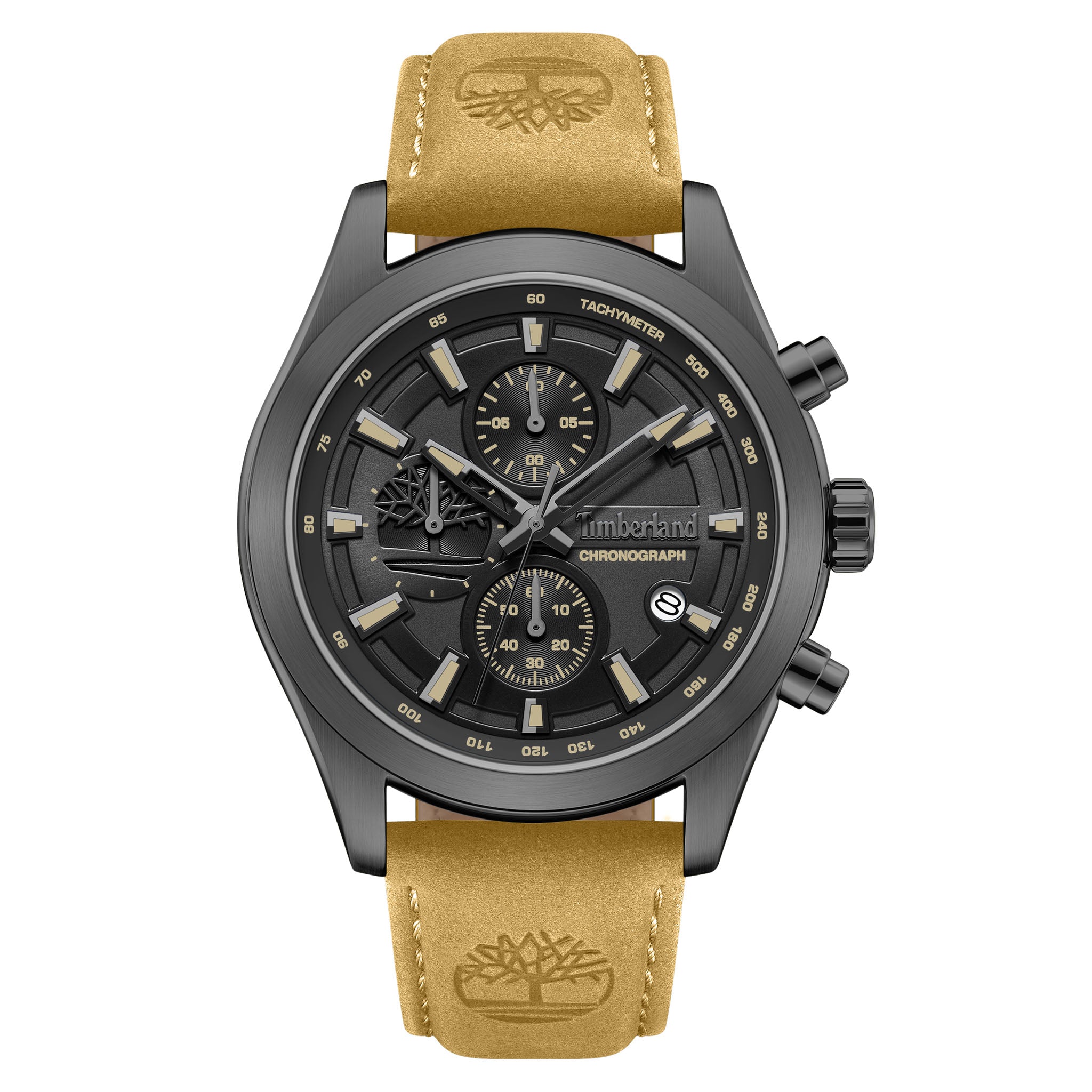 Timberland Tan Leather Black Dial Chronograph Men's Watch - TDWGF0095102