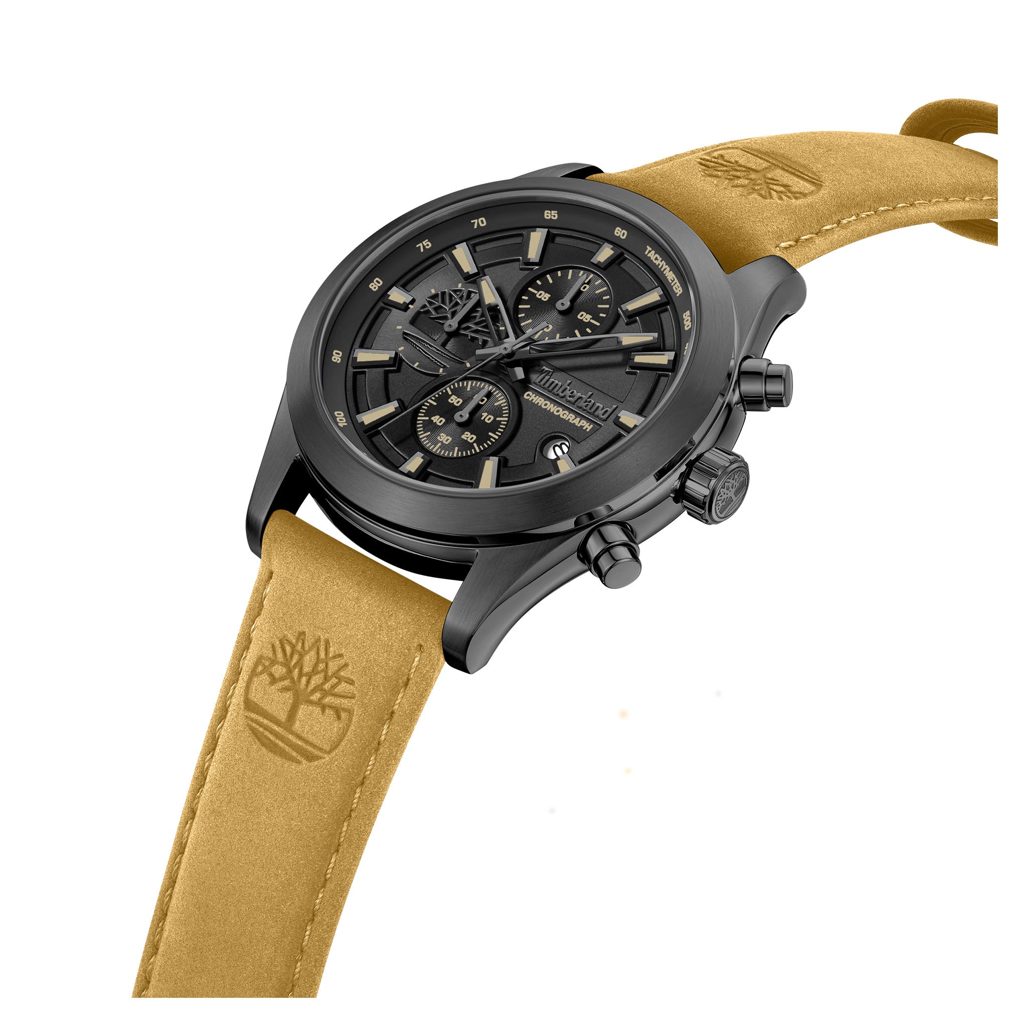Timberland Tan Leather Black Dial Chronograph Men's Watch - TDWGF0095102