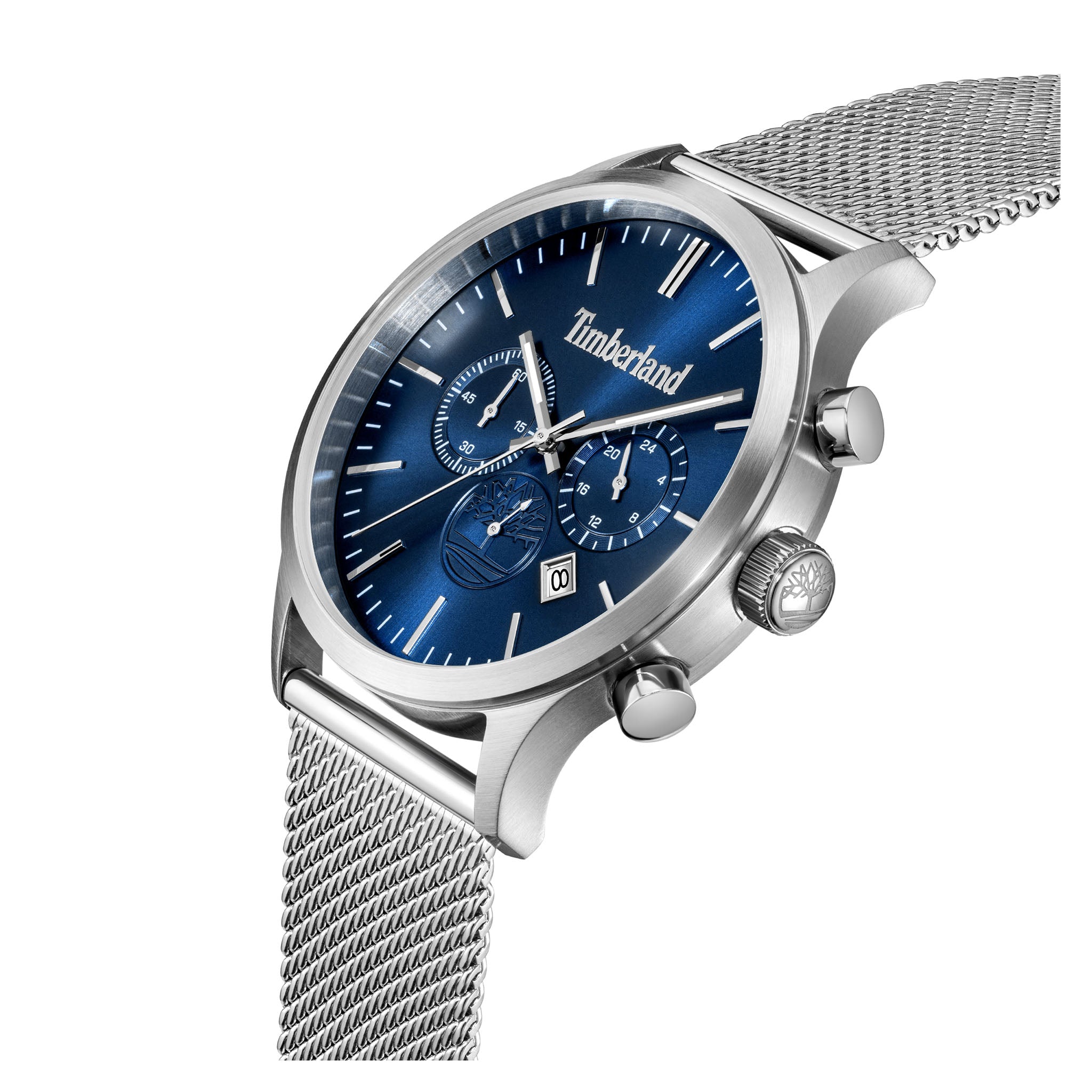 Timberland Stainless Steel Mesh Blue Dial Chronograph Men's Watch - TDWGI0068401