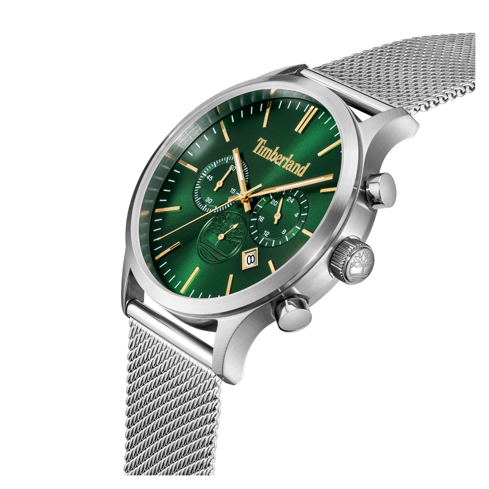 Timberland Stainless Steel Mesh Green Dial Chronograph Men's Watch - TDWGI0068402