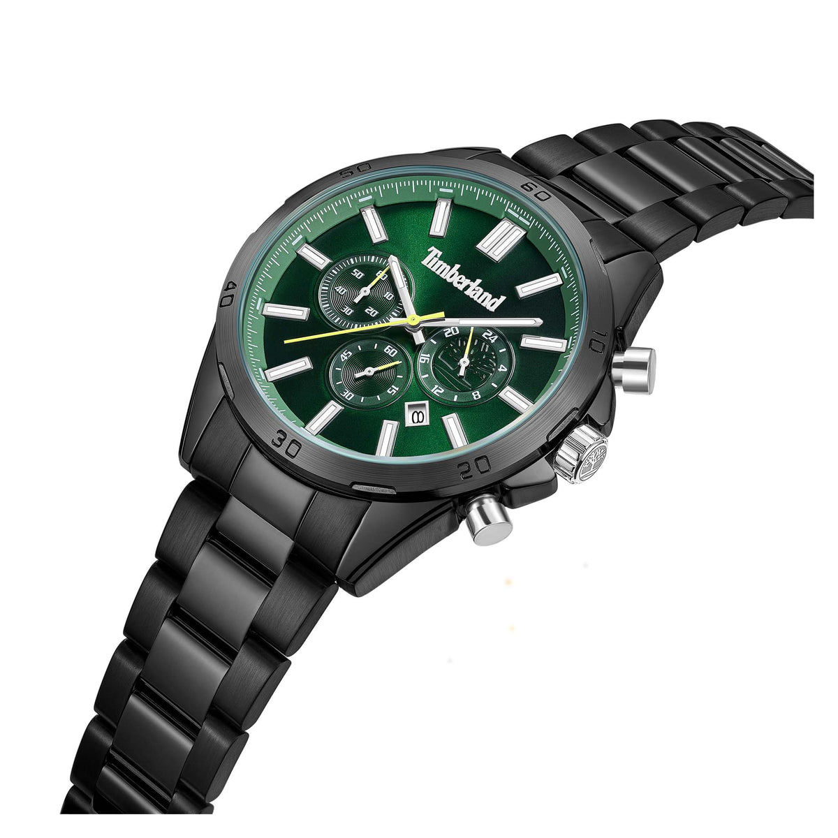 Timberland Black Steel Green Dial Chronograph Men's Watch - TDWGI9010205