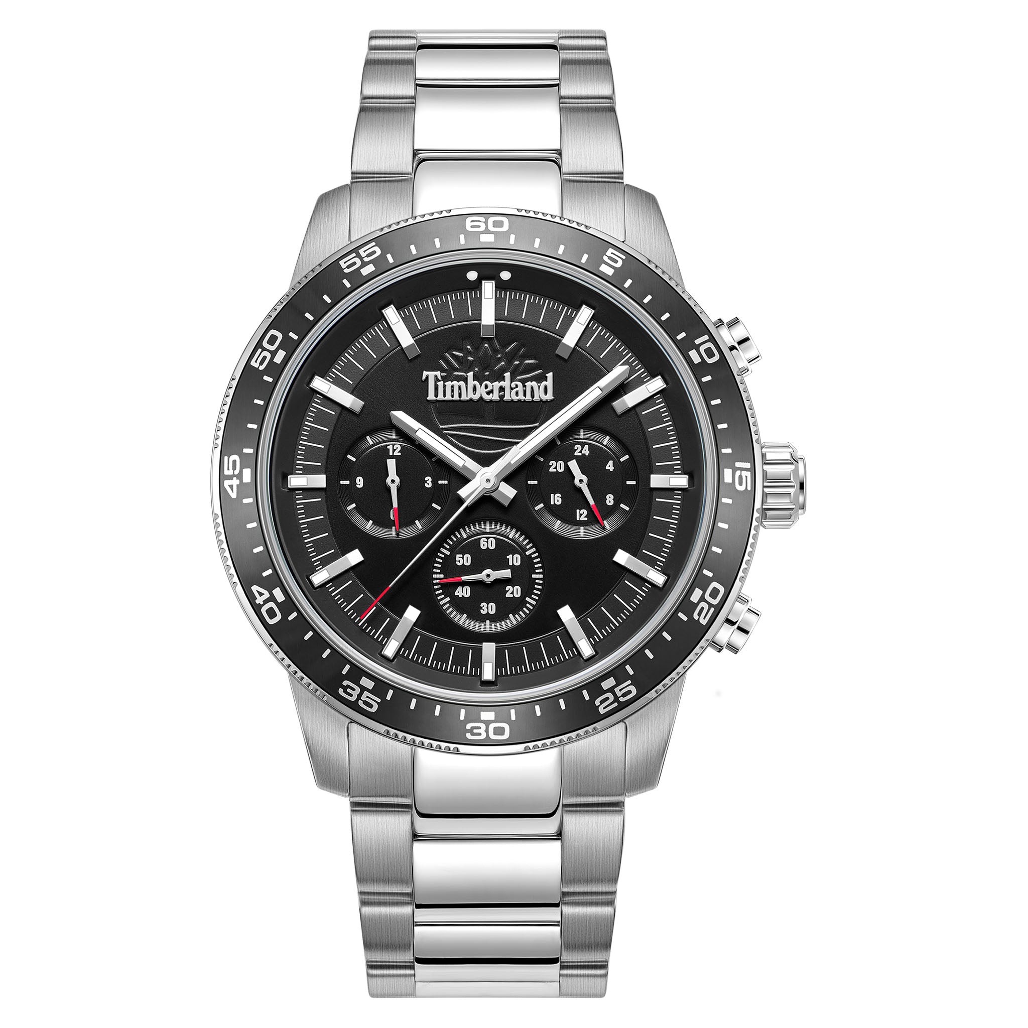 Timberland Silver Steel Black Dial Chronograph Men's Watch - TDWGK0041302